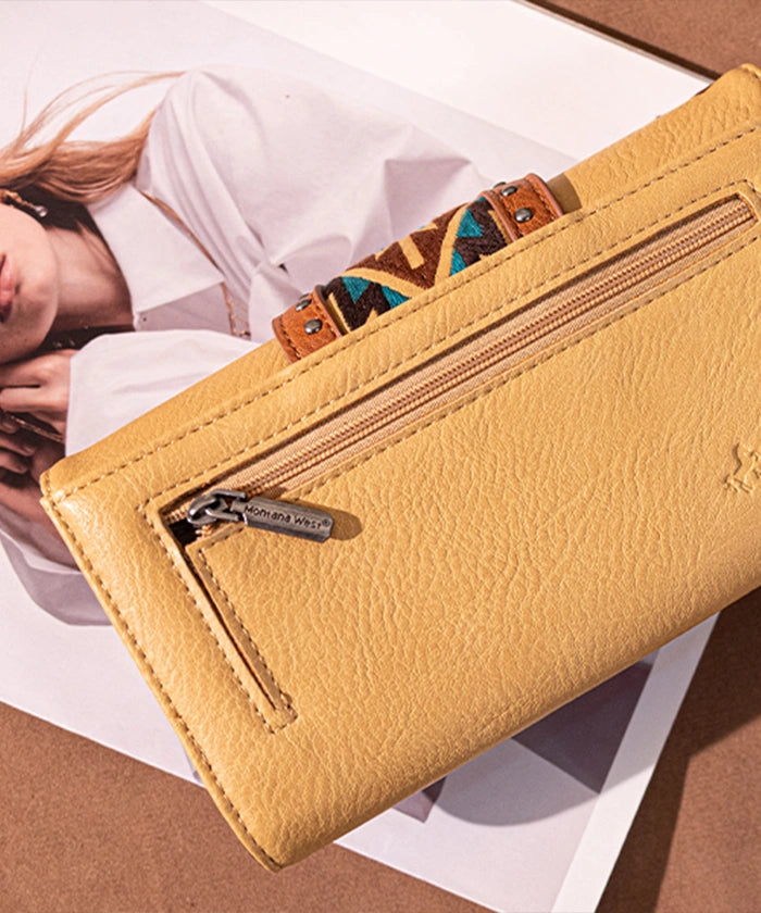 Montana West Southwestern Buckle Wristlet - Stylish Leather Clutch Purse for Women | Perfect for Parties, Date Nights & Everyday Use