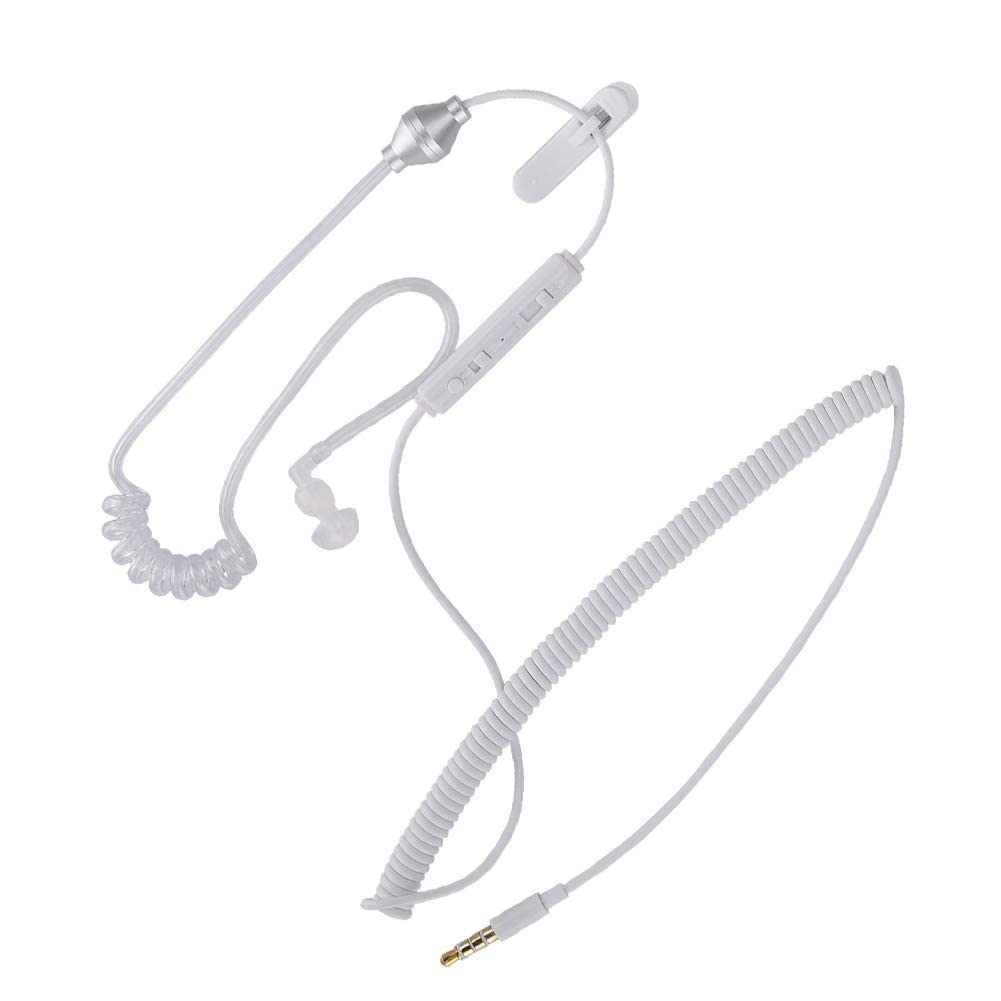 Bluetooth Monaural Earphone with 3.5mm Jack & Air Tube Design - Anti-Radiation Stereo Headset for Work, Driving & Outdoor Activities - Flexible & Comfortable In-Ear Headphones
