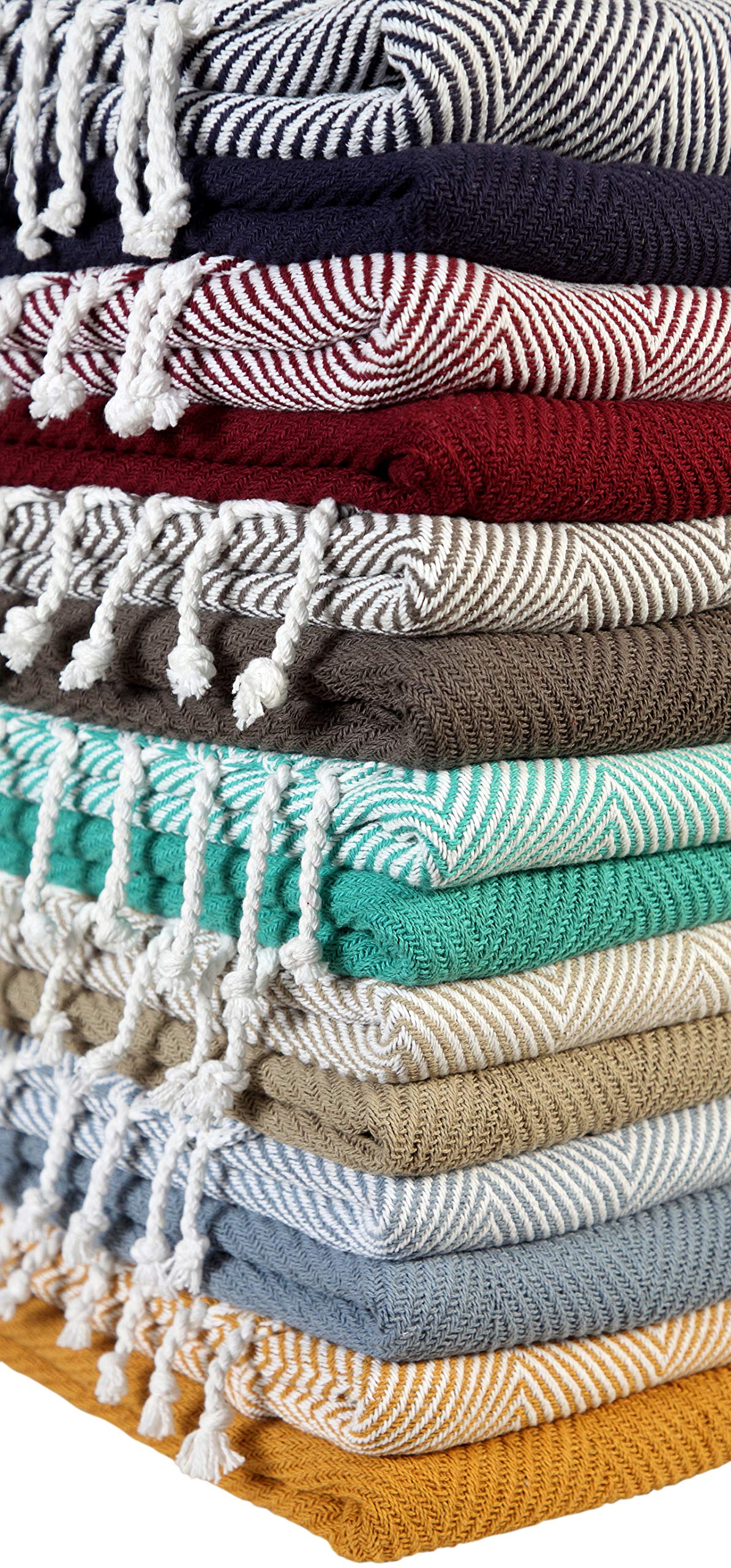 Premium 100% Cotton Handwoven Chevron Throw Blanket Set of 2 (50