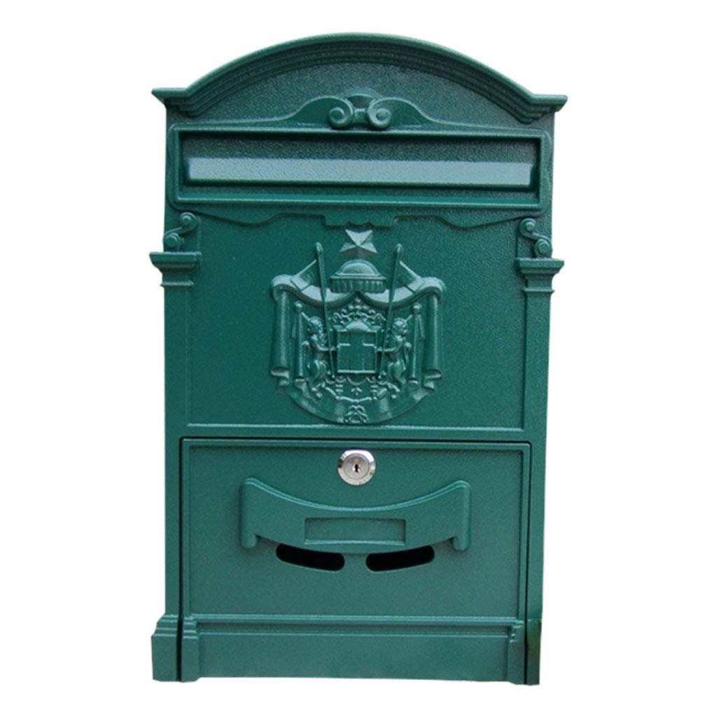 Waterproof Outdoor Mailbox Villa - Durable & Easy to Clean Multi-Functional Parcel Delivery Box (Black/Green) - Perfect for Porch, Garden & Front Door Package Protection