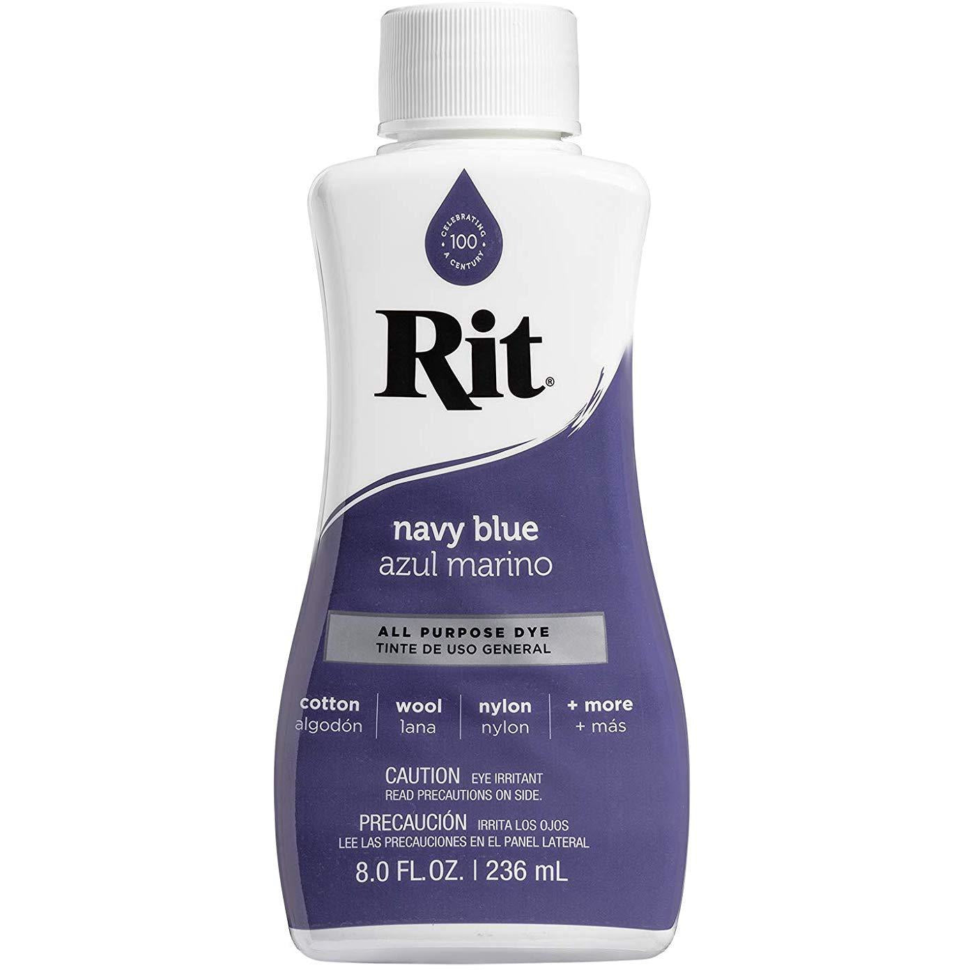RIT All-Purpose Liquid Fabric Dye - 8 Fl. Oz (237ml) for Clothes, Shoes & Home Decor - Perfect for DIY Projects, Tie-Dye & Fabric Restoration