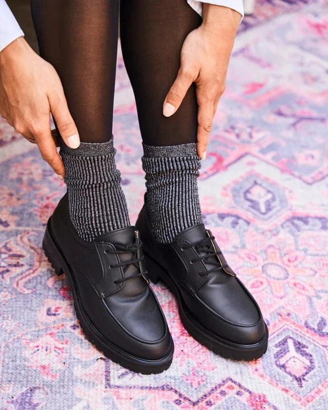 Eco-Friendly Vegan Leather Lace-Up Shoes for Men & Women | Camden Recycled Grain Black | Perfect for Casual Wear, Office & Sustainable Fashion