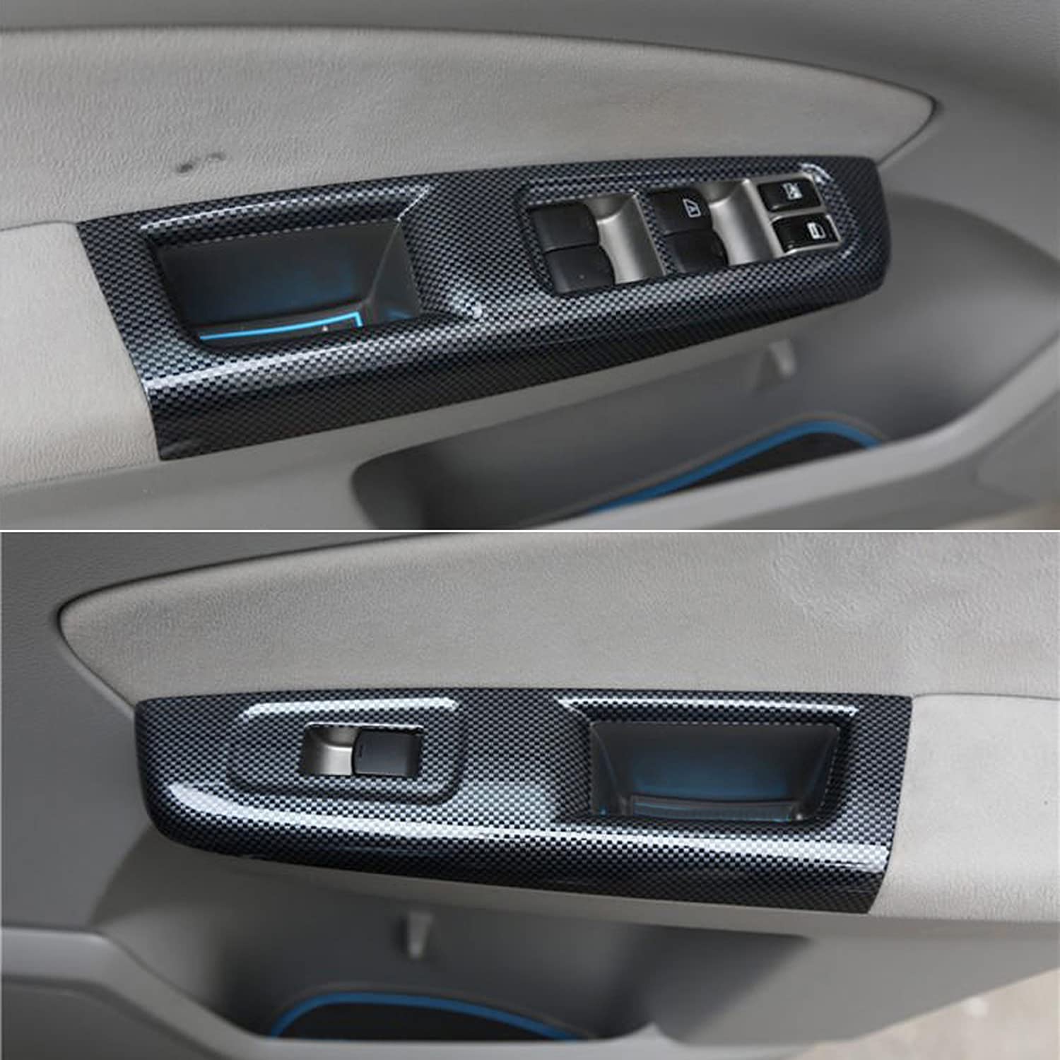 2008-2014 Subaru WRX/WRX STI Left Hand Drive 12-Piece Carbon Fiber Black Interior Accessories Kit - Dashboard, Door Panel & Console Covers for Enhanced Style & Protection