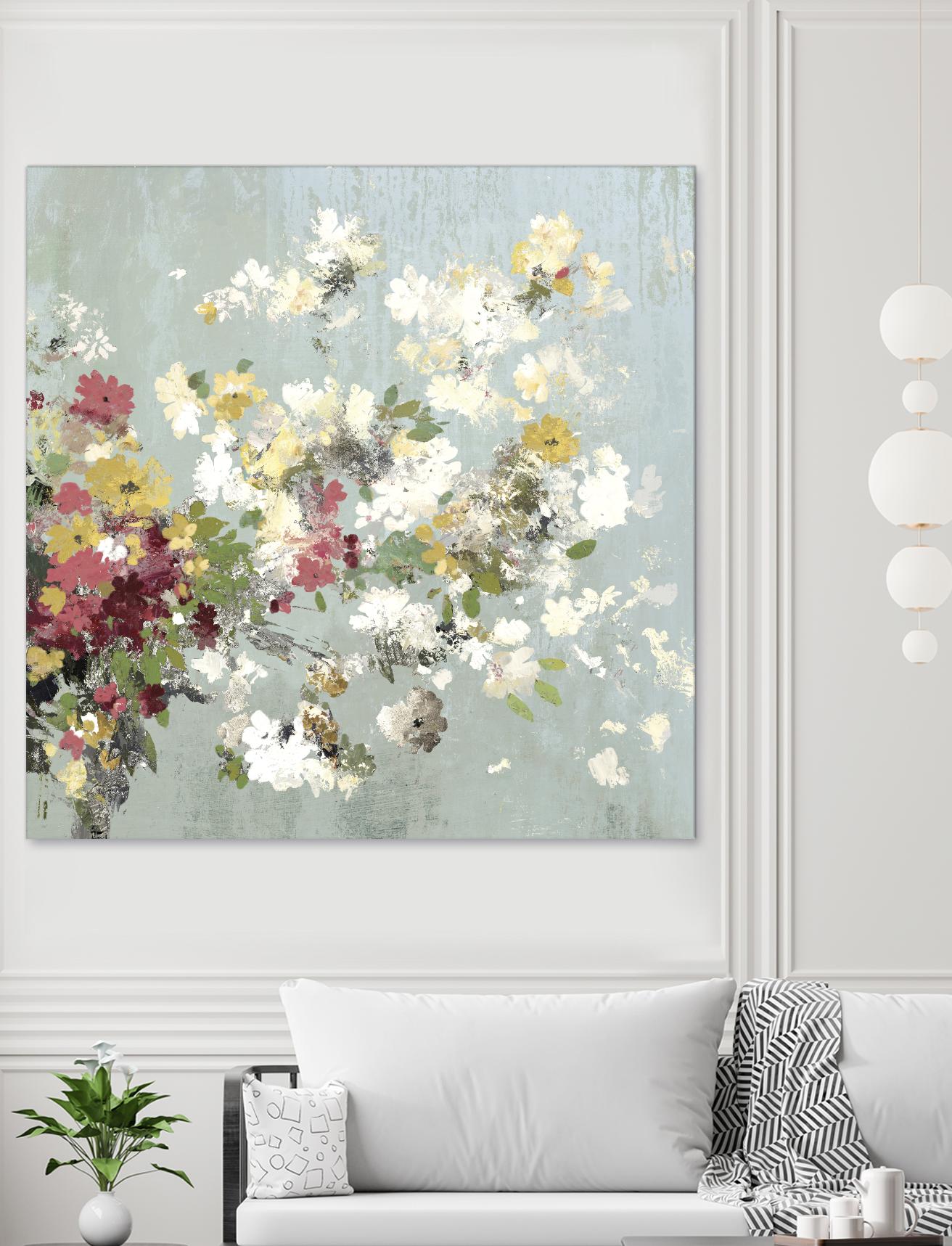Abstract Bouquet II Wall Art - Modern Floral Canvas Painting for Home & Office Decor | Perfect for Living Room, Bedroom, and Workspace