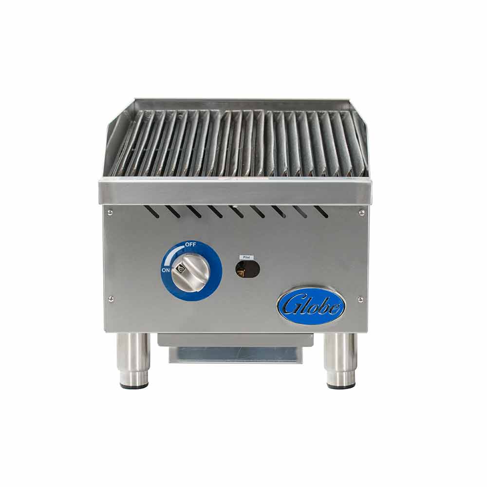 Globe GCB15G CR 15-Inch Gas Countertop Charbroiler with Radiant Burner - Perfect for Restaurants, Food Trucks & Outdoor Grilling