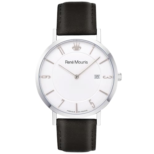 White Dial - Silver Case - Black Strap - Silver Applique