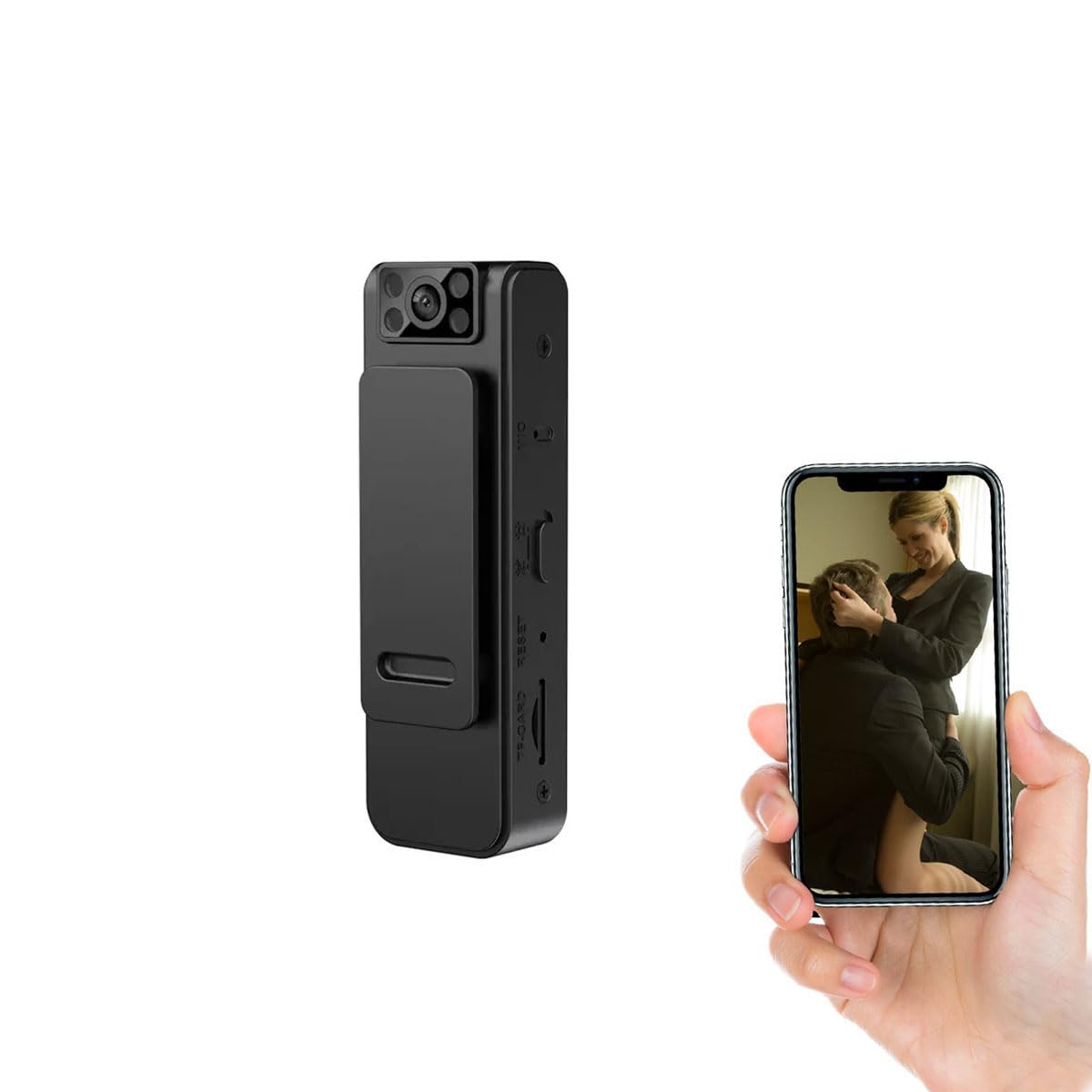 X W EI UNION Mini Body Camera - 1080P HD Video Recorder with Night Vision & Motion Detection, Wireless App View for iPhone & Android - Perfect for Security, Law Enforcement, and Outdoor Activities