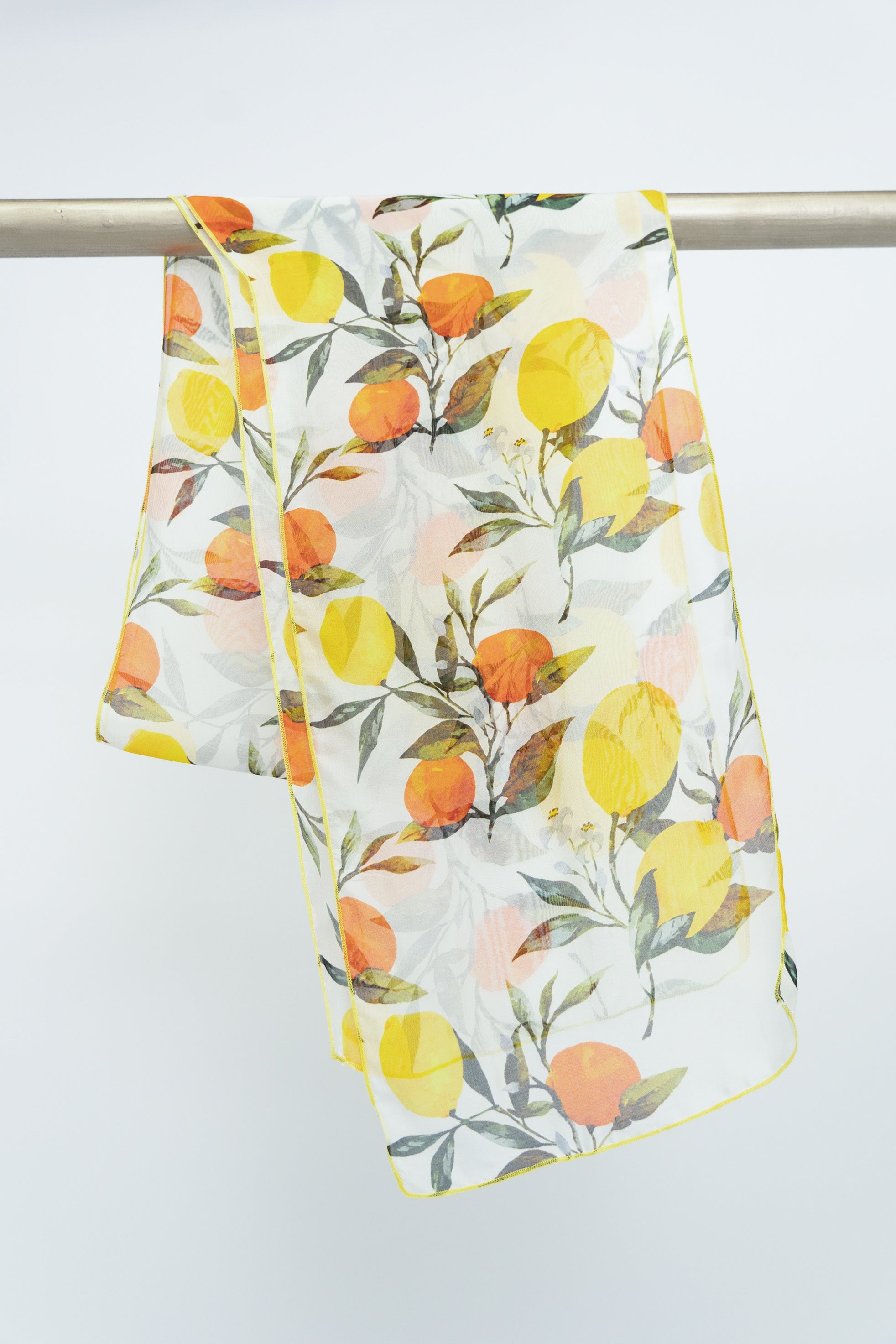 Large Silk Scarf - Elegant Lemonade Print Fashion Accessory for Women | Perfect for Office, Party & Travel Outfits