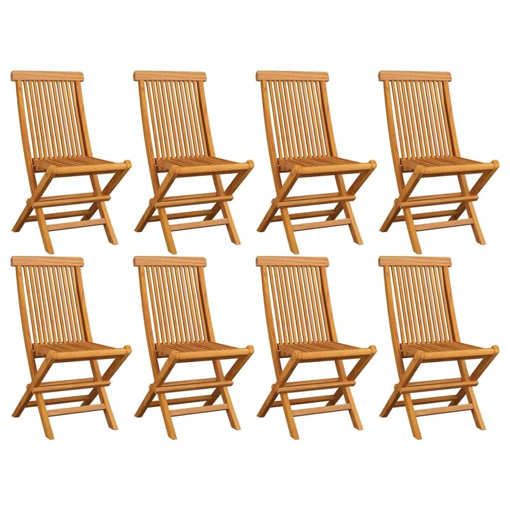 Premium 8-Piece Folding Garden Chair Set - Solid Teak Wood Outdoor Patio Chairs for Porch, Deck & Lawn | Durable & Weather-Resistant | Perfect for Backyard BBQs, Poolside Relaxation & Outdoor Entertaining