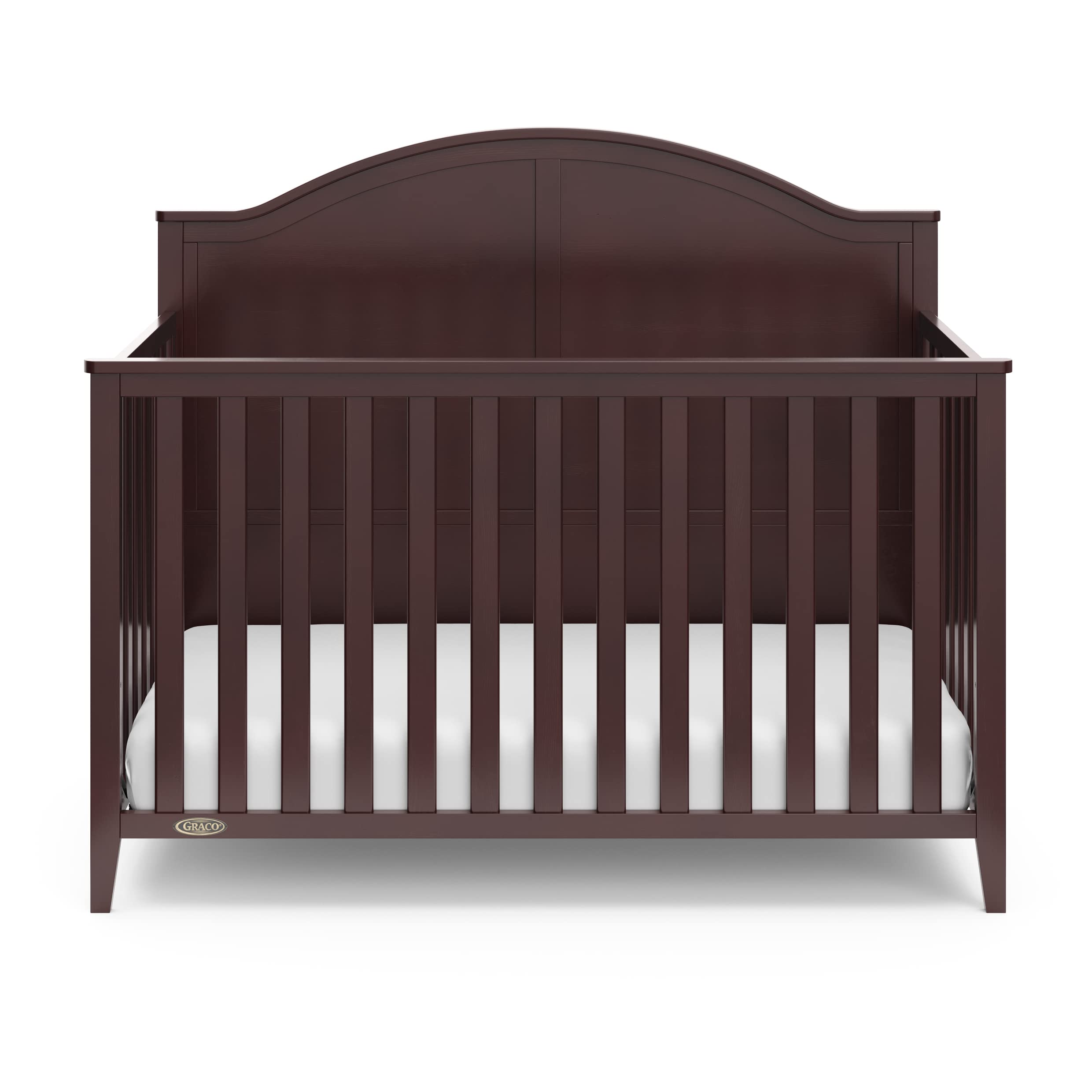Graco Wilfred Convertible Crib & Mattress Set (Espresso) – GREENGUARD Gold Certified Baby Crib with Included Mattress | Safe Nursery Furniture for Newborns & Toddlers | Perfect for Modern Nurseries & Daycare Centers