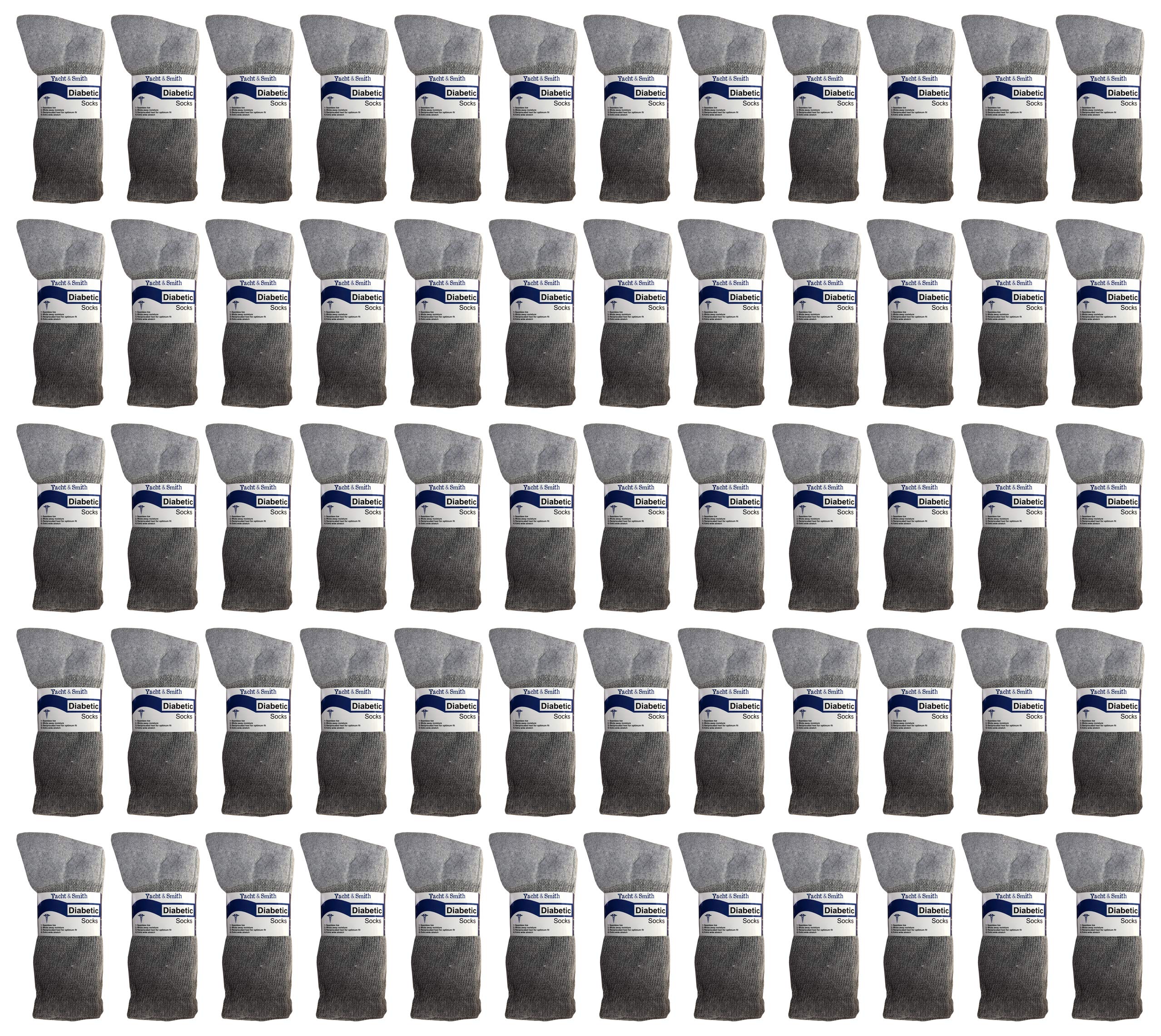 Yacht & Smith Wholesale Bulk Cotton Diabetic Socks - Crew & Ankle Length, Loose Fit Non-Binding Medical Socks for Men & Women - Perfect for Diabetes, Circulation Issues, and Everyday Comfort