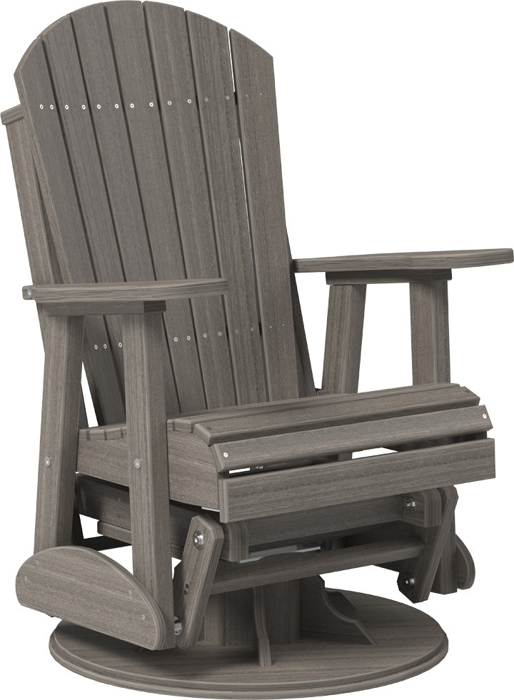 LuxCraft 2-Foot Adirondack Swivel Glider Chair - Outdoor Patio Rocking Chair for Garden, Deck, Porch & Backyard Relaxation