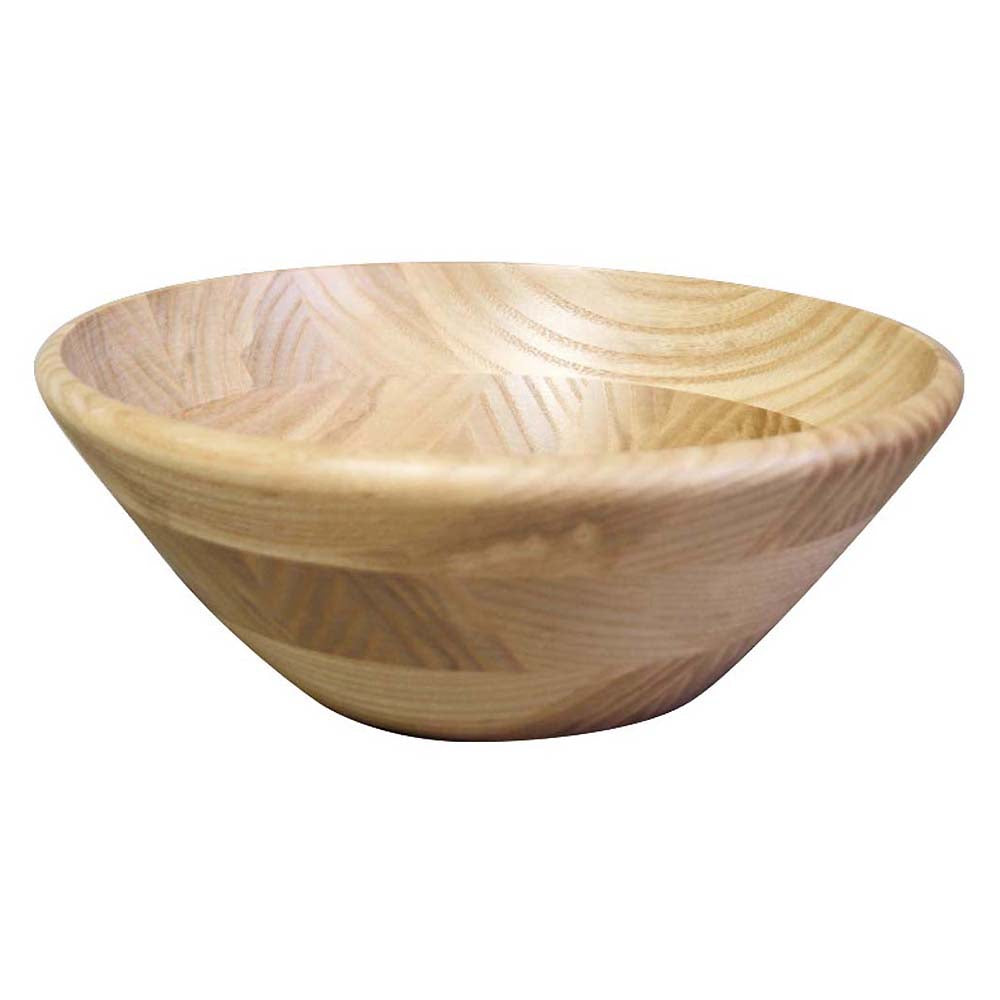 Premium White Ash Salad Bowl with Smooth Round Edge - Handcrafted Wooden Serving Dish for Salads, Pasta, Fruits & Snacks - Perfect for Dining, Entertaining & Kitchen Decor
