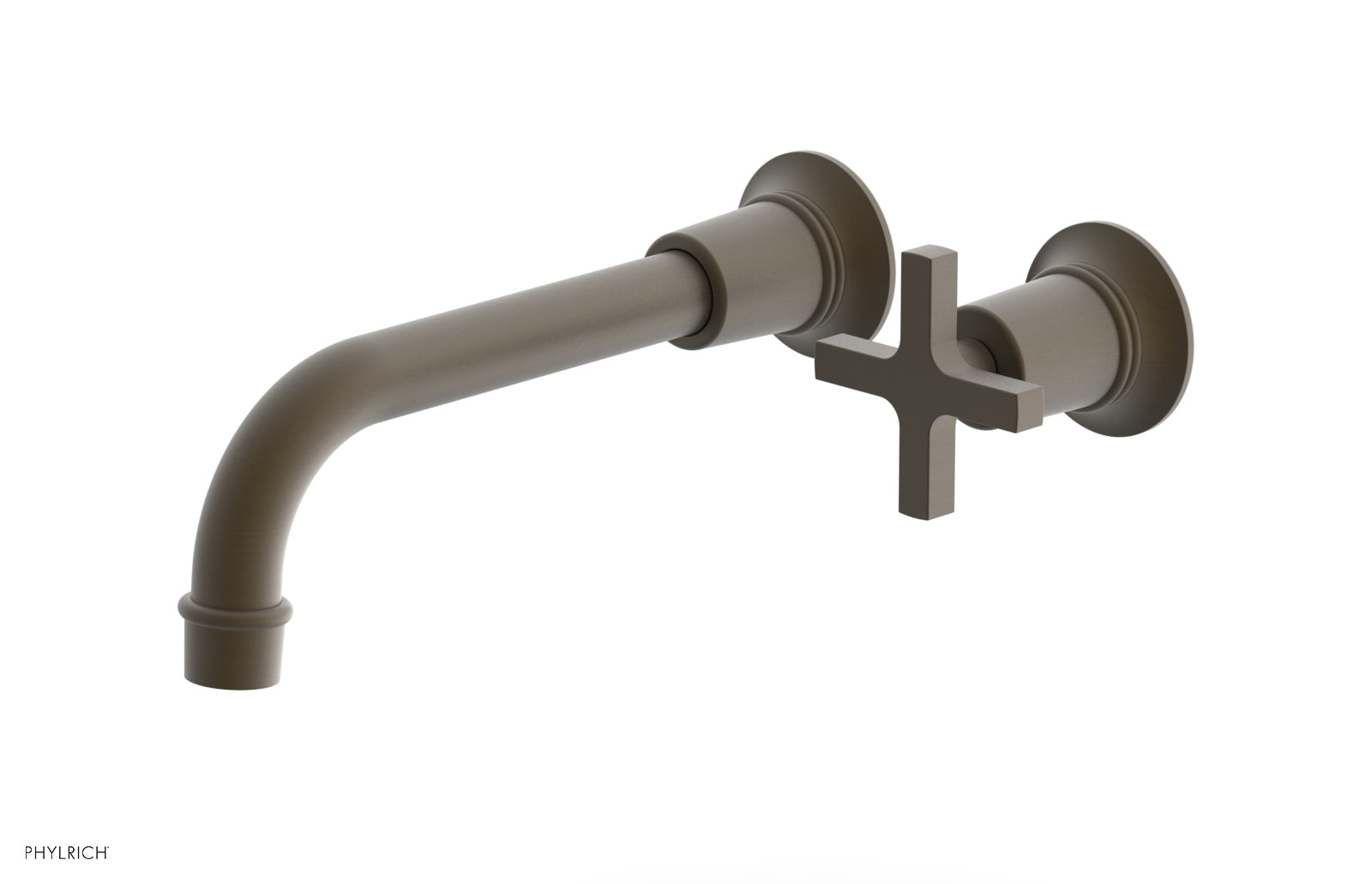 HEX MODERN Single Handle Wall Mount Bathroom Faucet - Cross Handle Design 501 17 - Perfect for Modern Bathroom & Powder Room Sink Installation