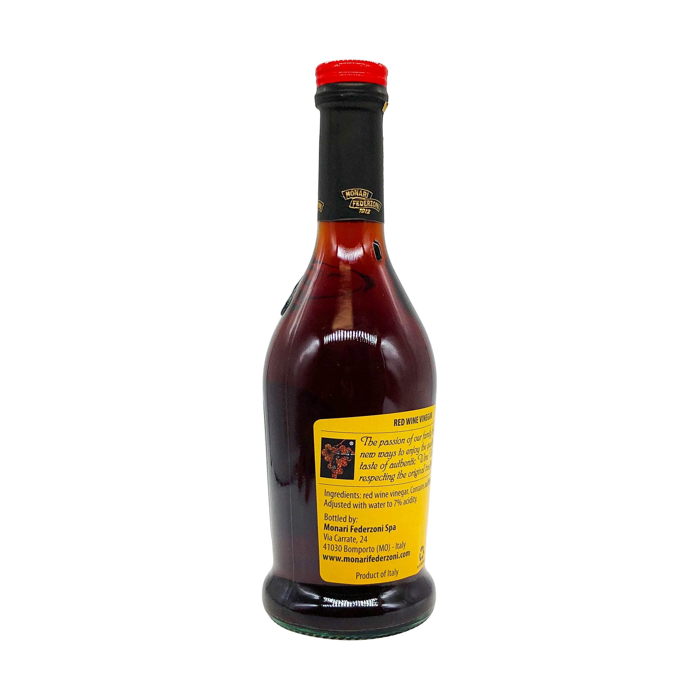 Premium Monari Red Wine Vinegar - 16.9 fl oz (500ml) - Aged Italian Vinegar for Salads, Marinades & Cooking - Gourmet Kitchen Essential