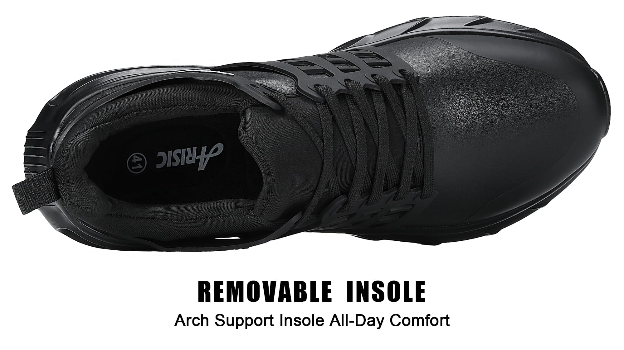 **ARISIC Slip-Resistant Men's Work Shoes - Waterproof Non-Slip Chef Shoes for Restaurant & Kitchen Staff - Comfortable Slip-On Sneakers for Food Service, Healthcare & Hospitality Professionals**    *(Perfect for chefs, waiters, nurses, and workers in wet or greasy environments!)*