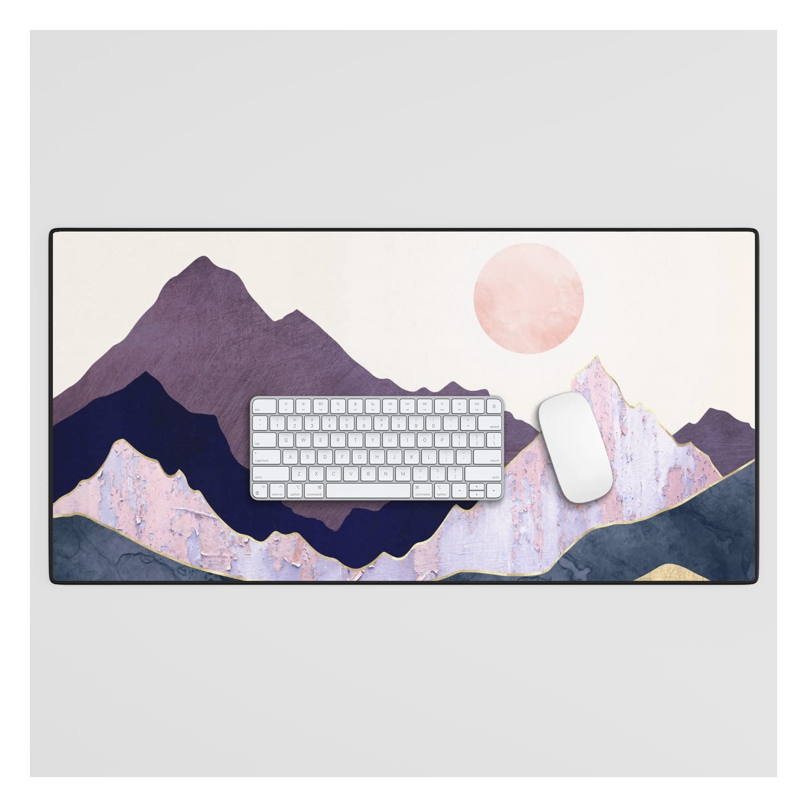 Spacefrogdesigns Mauve Mist Abstract Art Desk Mat - 15.5 x 31.5 Inch Non-Slip Mouse Pad for Office & Gaming Setup | Waterproof & Ergonomic Workspace Accessory