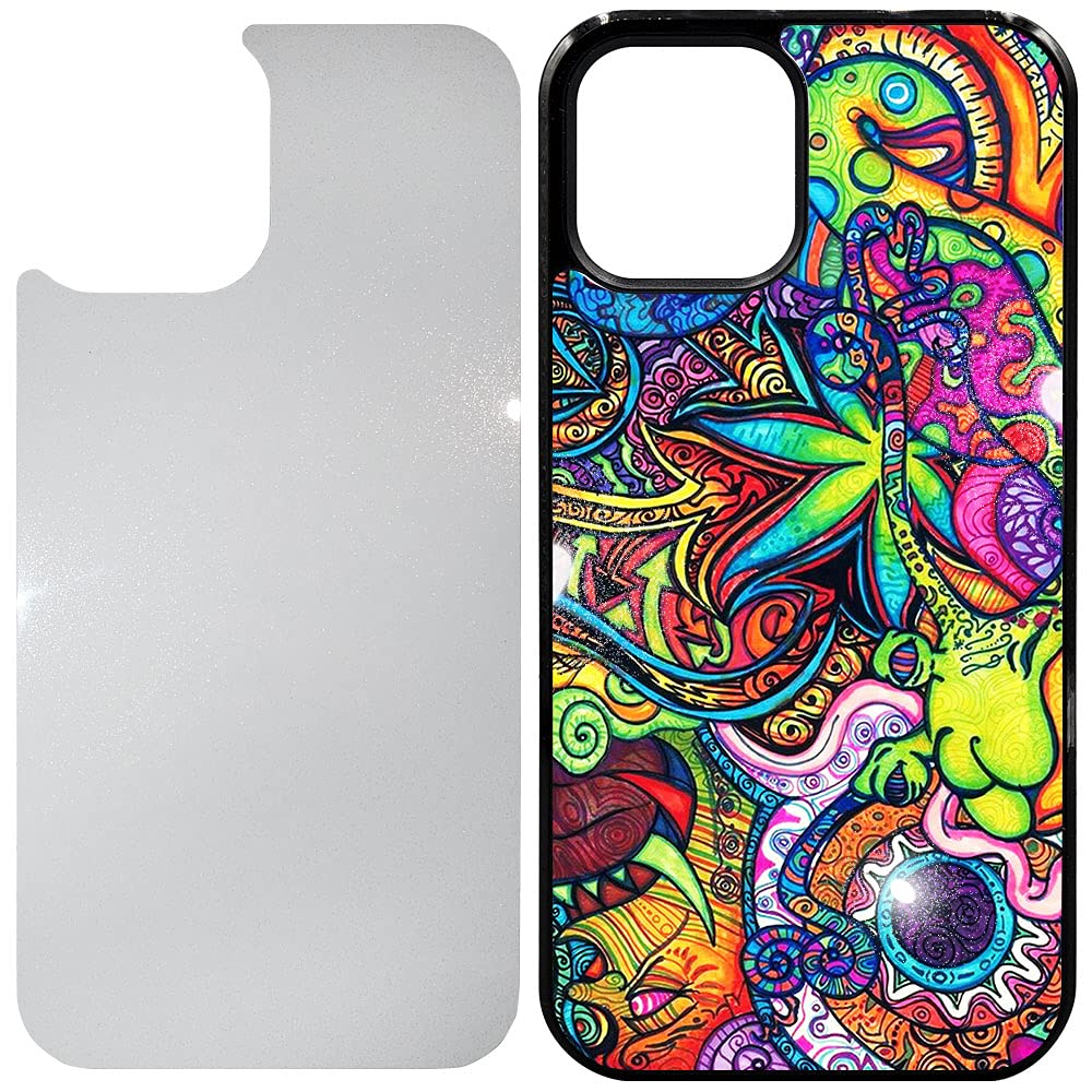 50 Pack Sublimation Phone Cases for iPhone 12 Pro MAX - Blank Black Rubber Cases with Sparkly Aluminum Inserts | DIY Printable Phone Covers for Sublimation Printing | Perfect for Custom Gifts, Business Promotions & Personal Use