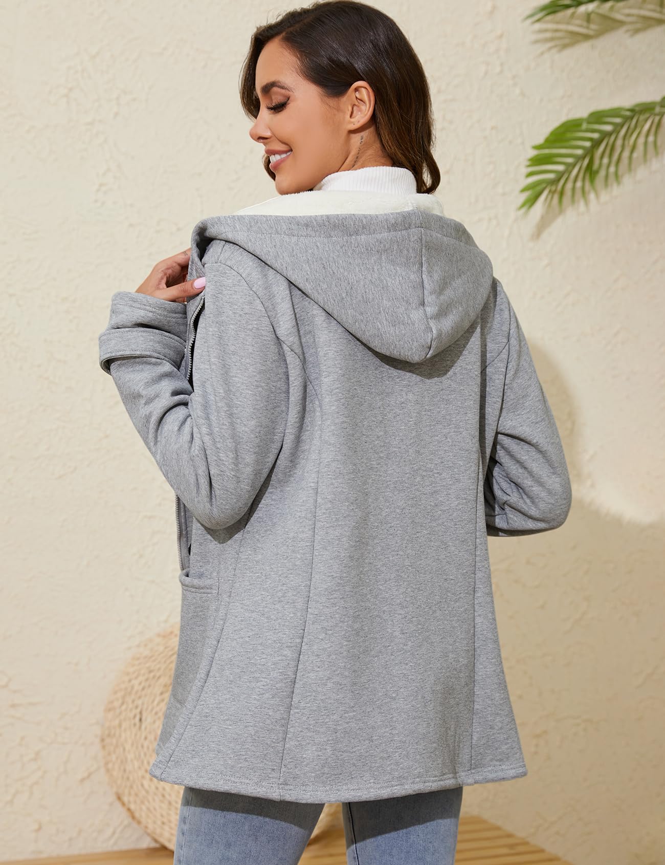 Women's Sherpa Lined Winter Jacket - Warm Fleece Hooded Duffle Coat with Toggle Closure | Perfect for Cold Weather, Outdoor Activities & Casual Winter Fashion