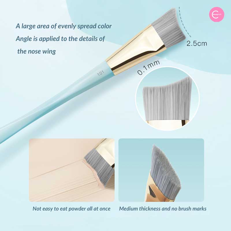 TIMAGE Flat Arc Foundation Brush - Professional Makeup Brush for Flawless Liquid & Cream Foundation Application - Perfect for Everyday Makeup, Bridal, and Photo Shoots