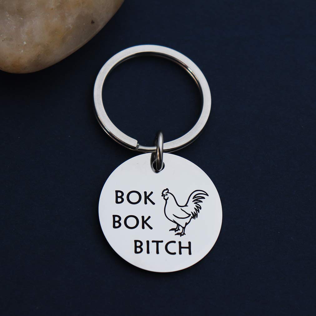 Funny Crazy Chicken Lady Keychain - Cute Chicken Lovers Gift for Farm & Backyard Poultry Enthusiasts - Perfect for Chicken Mom, Farmers & Animal Lovers (Great for Keyrings, Gifts & Farmhouse Decor)