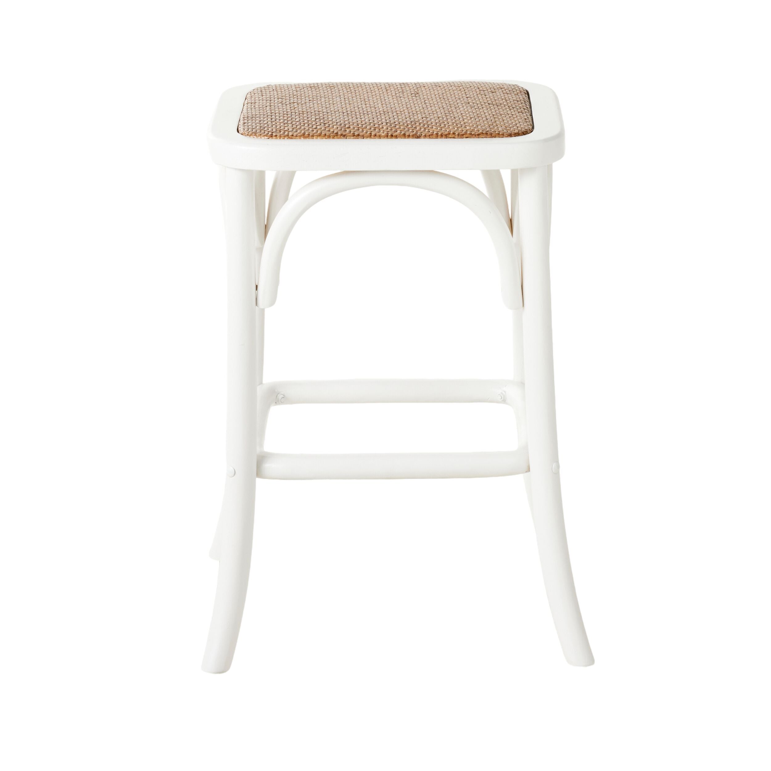 Bastion Backless Bar Stool - White Modern Counter Height Stool for Kitchen Island, Breakfast Nook & Home Bar Decor