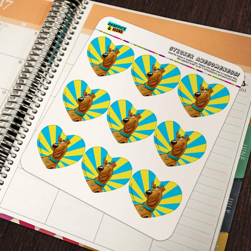 Scooby-Doo Heart Shaped Planner Stickers - Cute Cartoon Character Scrapbook Decals for Bullet Journal, DIY Crafts, School Supplies & Gift Wrapping