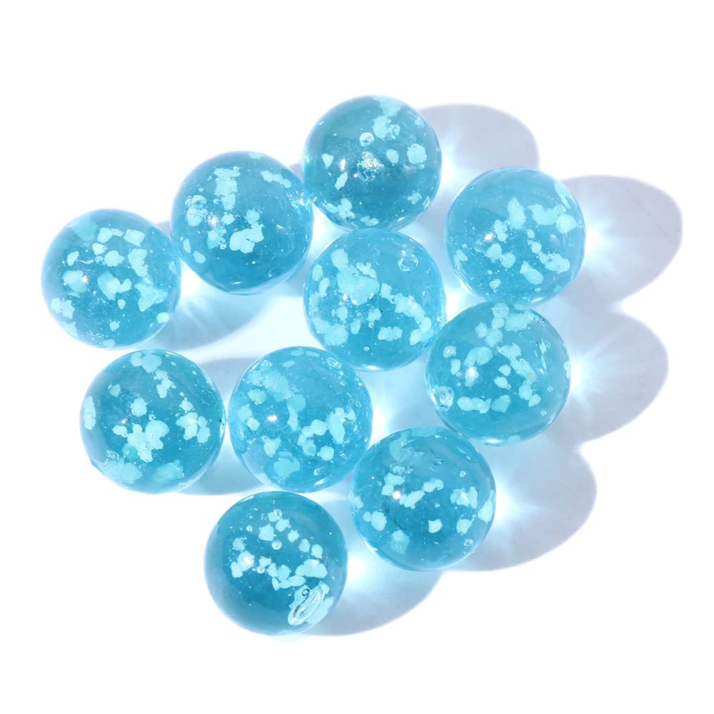 Glow in The Dark Glass Marbles - Multi-Color Luminous Marbles for Kids Games, DIY Crafts & Home Decor (Sky Blue) - Perfect for Nighttime Play, Sensory Activities & Creative Decorations