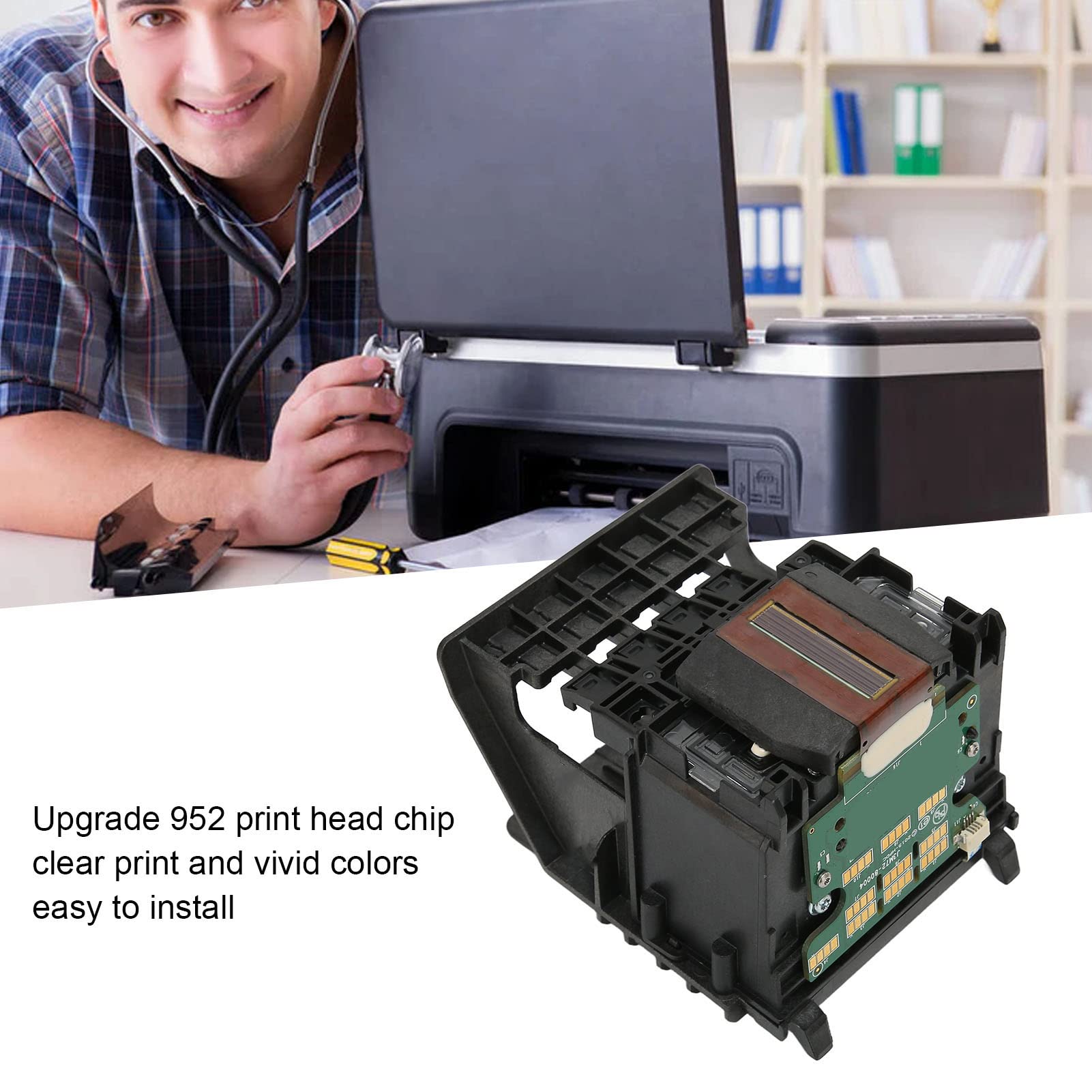 HP OfficeJet Pro Printer Print Head Replacement - Compatible with 7740, 7730, 7720, 8210, 8710, 8730, 8740, 8216, 8720, 8725 Models - High-Quality 952 953 954 955 Printhead for Home & Office Printing Needs