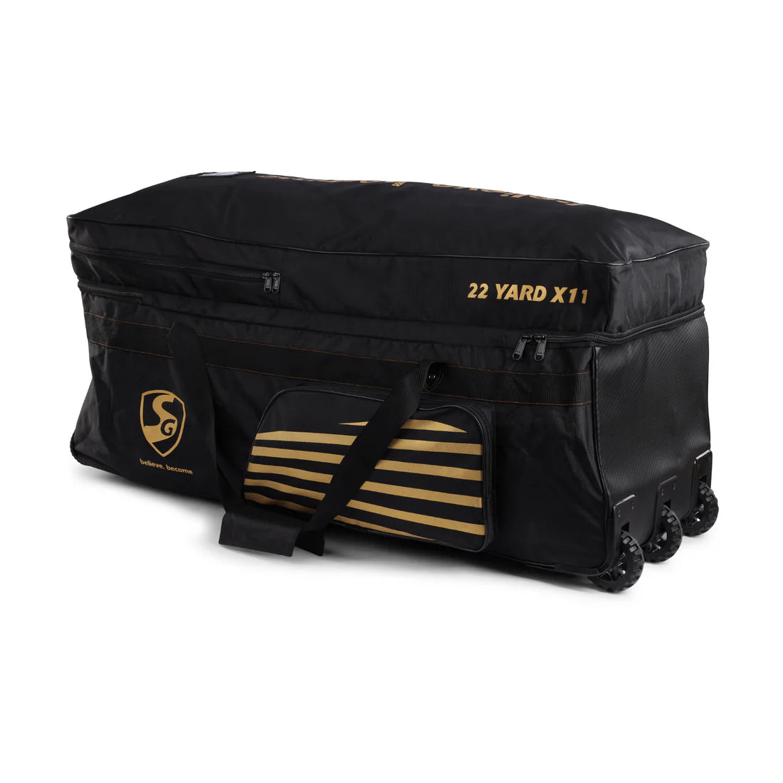 SG 22 Yard X11 Wheelie Cricket Kit Bag - Durable Cricket Equipment Storage for Practice & Matches - Perfect for Travel, Training & Team Sports