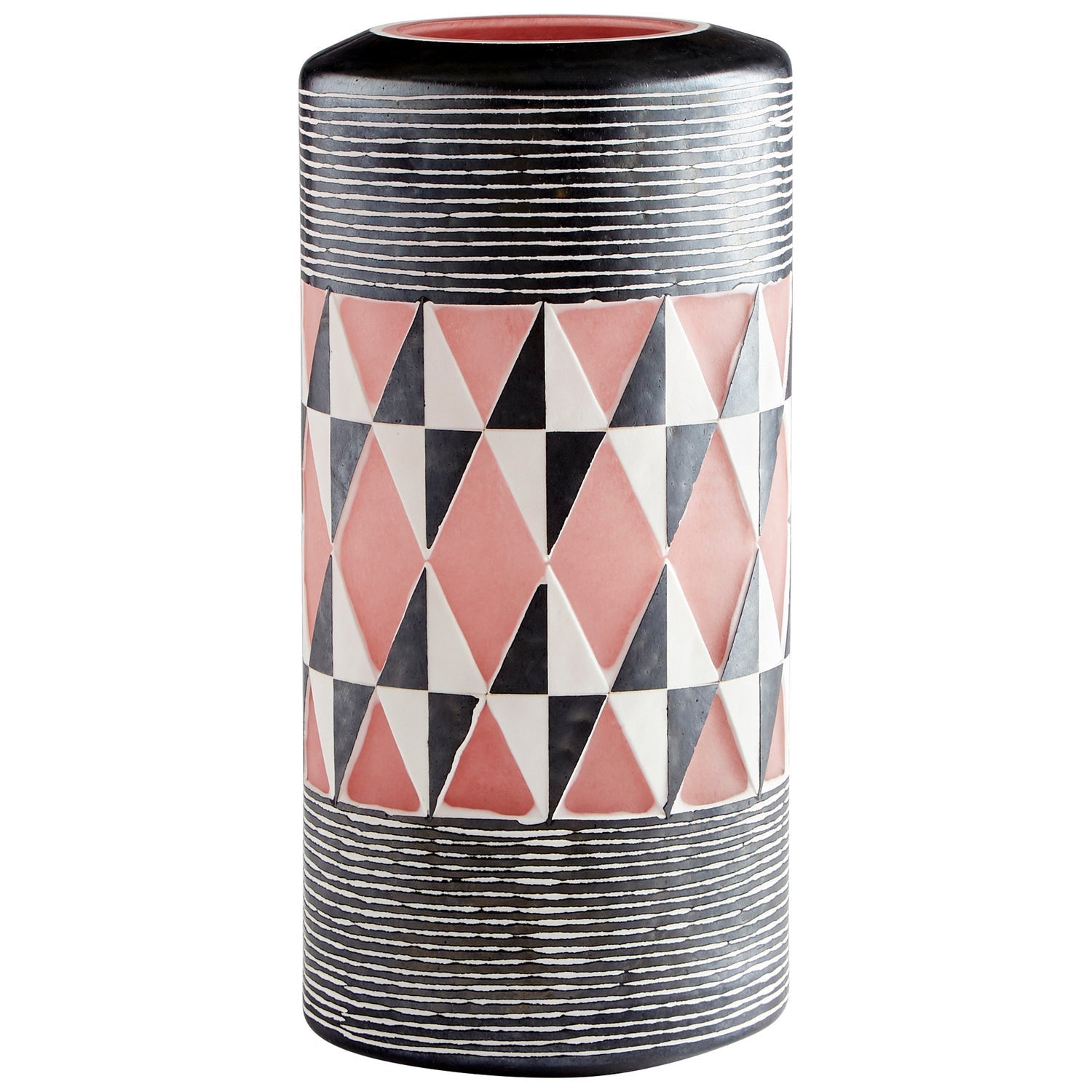 Cyan Design 11106 Mesa Vase - Black and White Ceramic Vase for Home Decor, Medium Size - Perfect for Living Room, Dining Table & Wedding Centerpieces