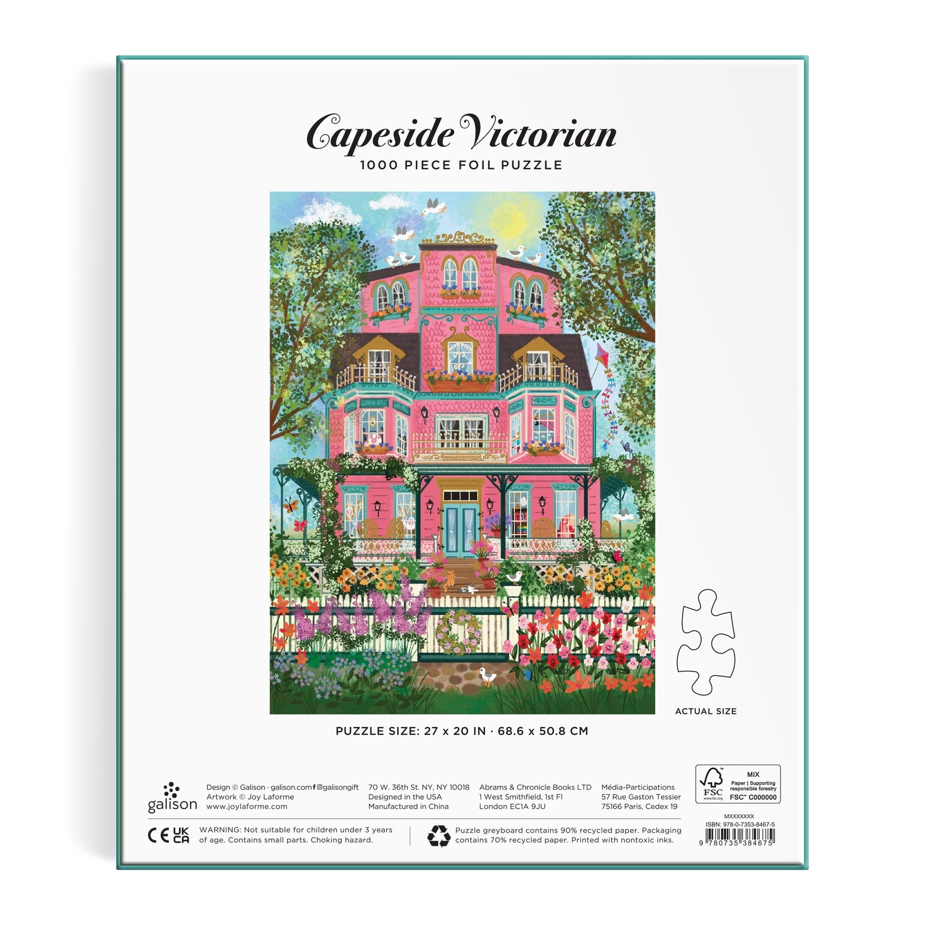 Joy Laforme Capeside Victorian 1000-Piece Jigsaw Puzzle - Perfect for Family Game Nights, Relaxation & Home Decor