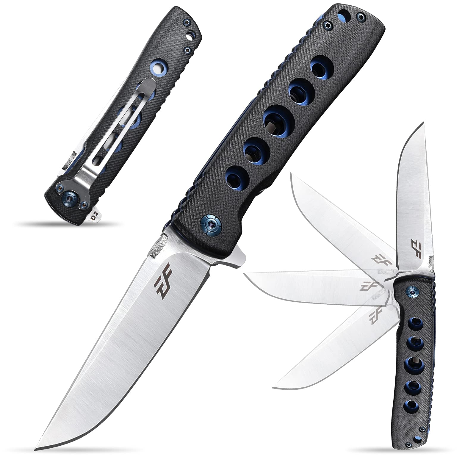 Eafengrow EF27 EDC Folding Knife - Tactical Pocket Knife with Clip, Outdoor Camping, Hiking, Survival Gear for Everyday Carry & Adventure