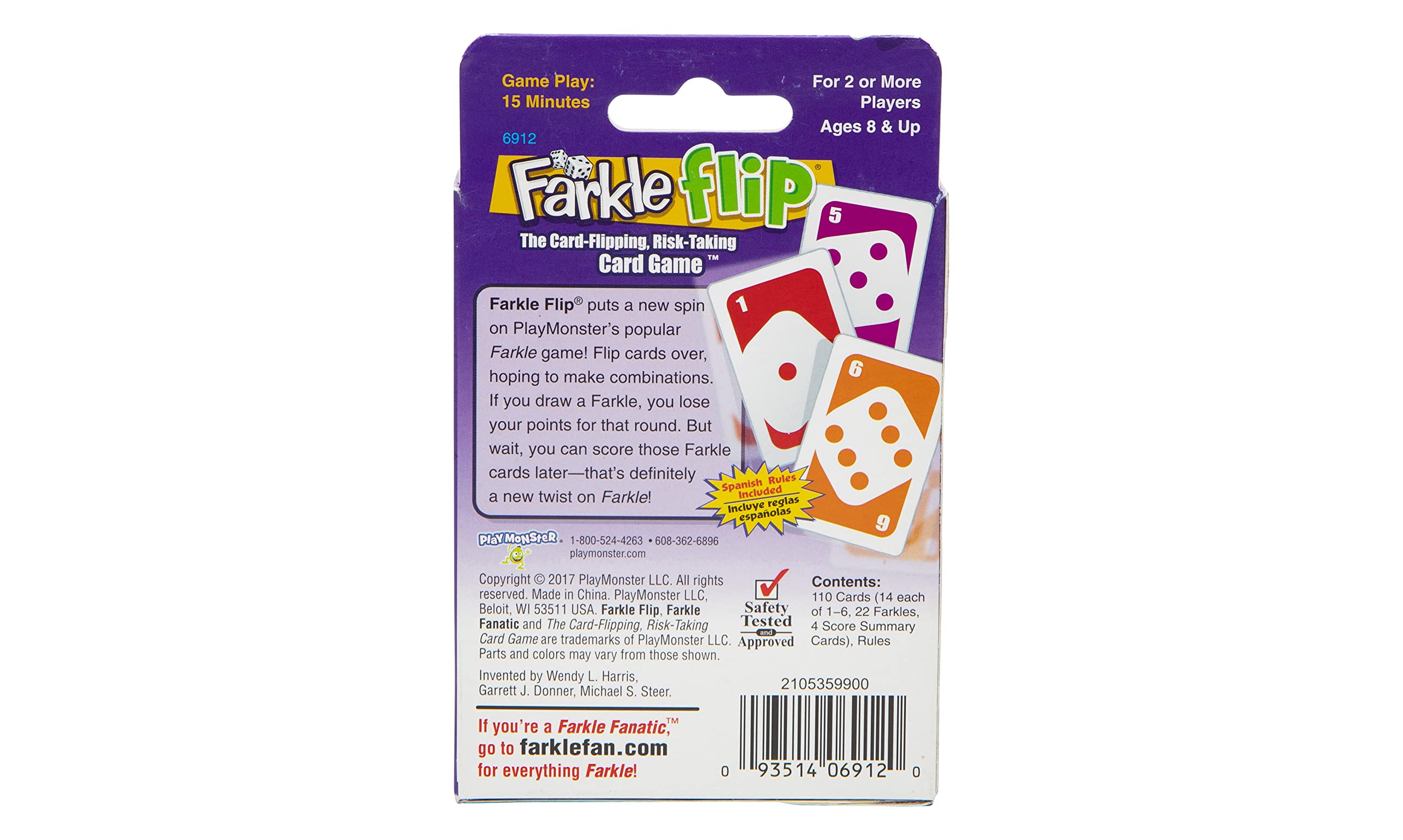 PlayMonster Farkle Flip Card Game - Classic Dice Game for Family Game Nights - Fun Party & Travel Game for Kids & Adults Ages 8+ - Perfect for Camping, Road Trips & Indoor Entertainment