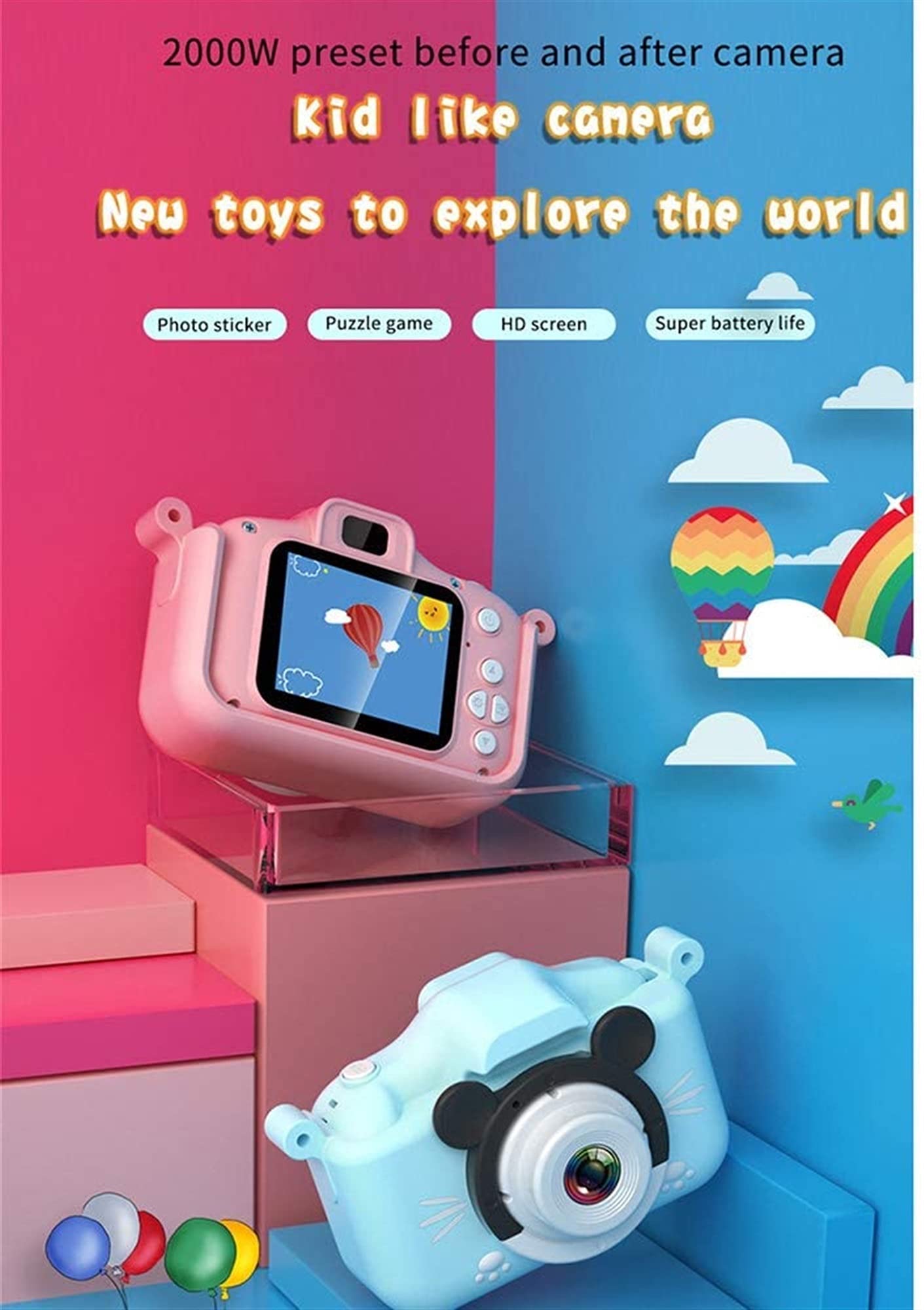 **Pink Kids Digital Camera Toy - Shockproof Video Camera for Girls Ages 3-8, Birthday & Holiday Gift - Perfect for Travel, Parties & Outdoor Adventures**