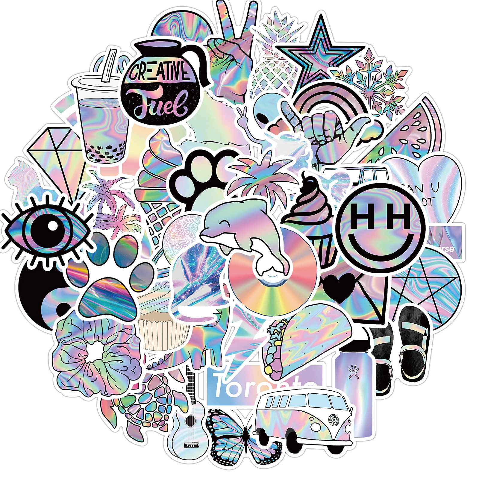200 PCS Waterproof Vinyl Stickers for Hydro Flask, Laptop, Luggage, Skateboard - Cute Aesthetic Decals for Teens, Girls & Kids | Perfect for School, Travel & Personalizing Water Bottles
