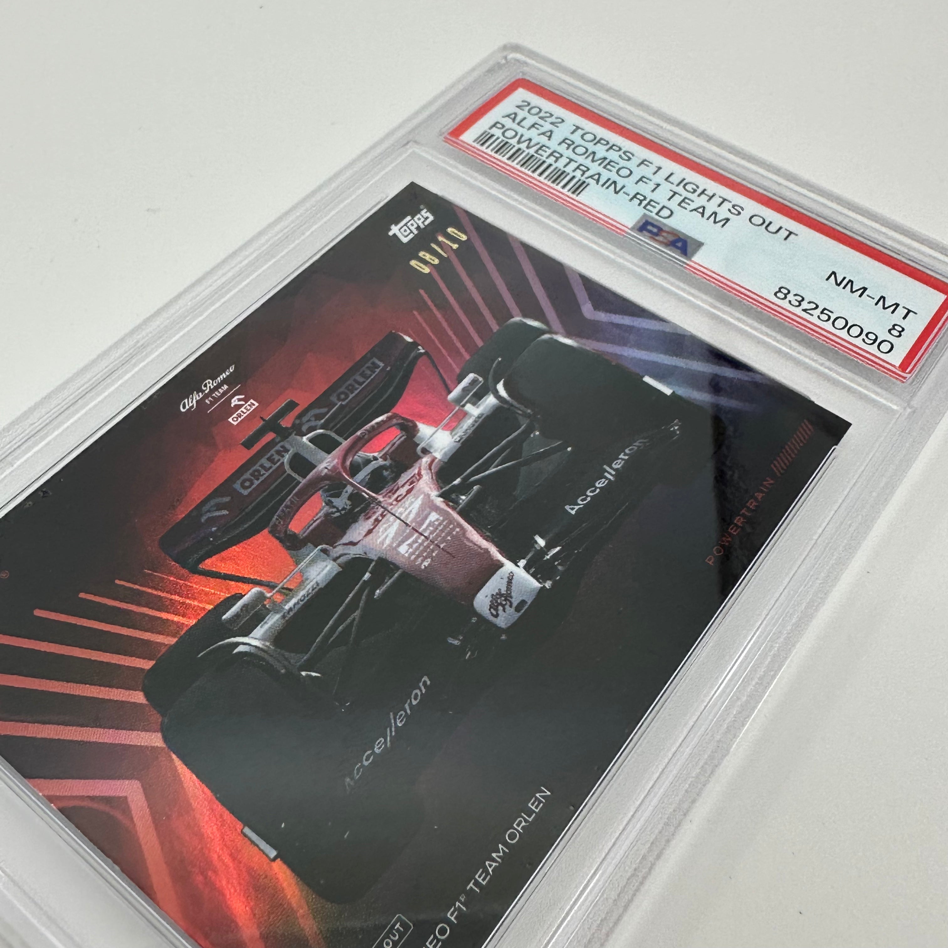 PSA 8 2008 Alfa Romeo F1 Team Powertrain Red Racing Memorabilia - Perfect for F1 Collectors & Motorsport Fans Display