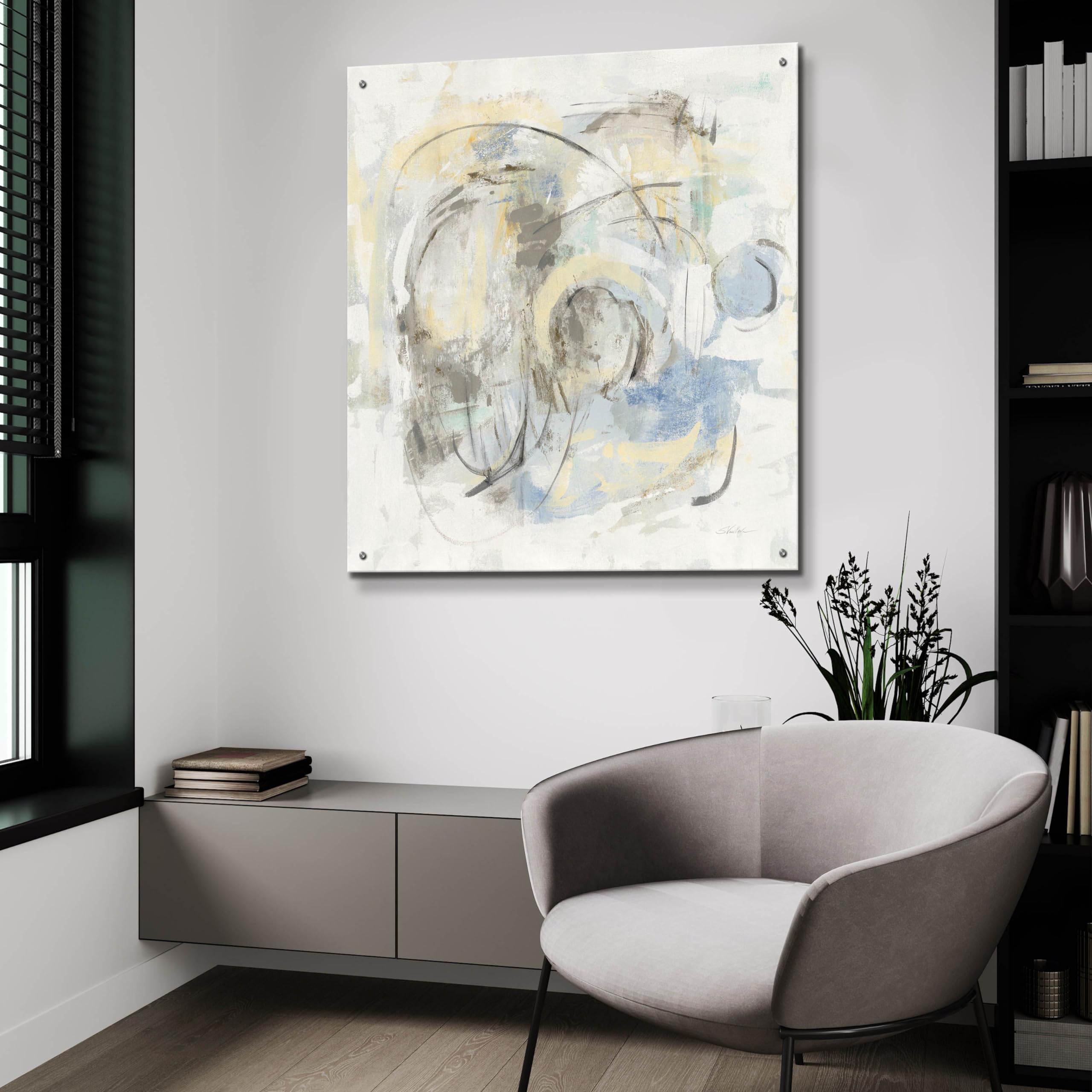Epic Art 'Signature' by Silvia Vassileva - 36x36 Inch Acrylic Glass Wall Art Painting - Modern Home Decor for Living Room, Bedroom & Office
