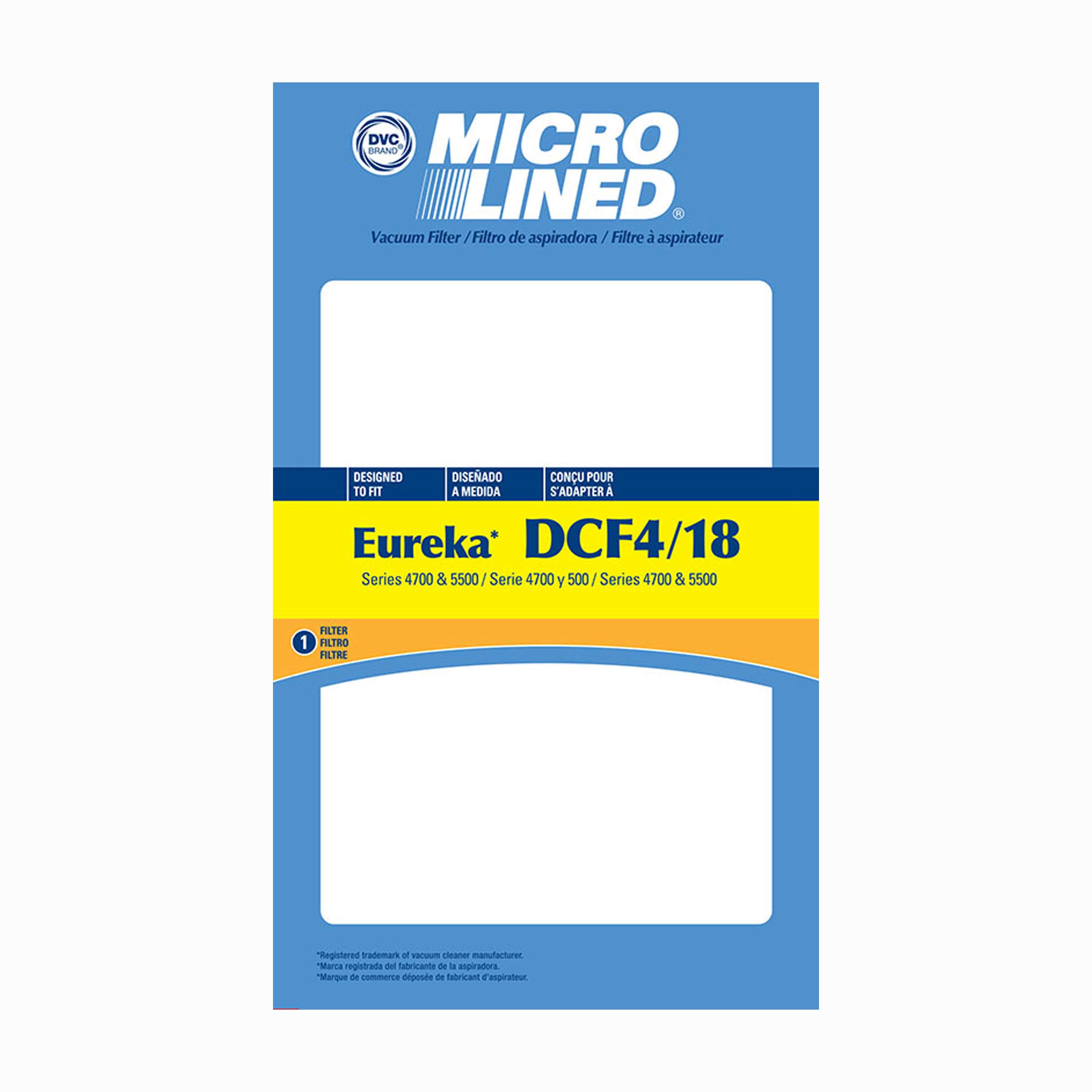 Eureka DCF4/DCF18 Vacuum DVC Filter 413407 - Replacement Part for Home Cleaning