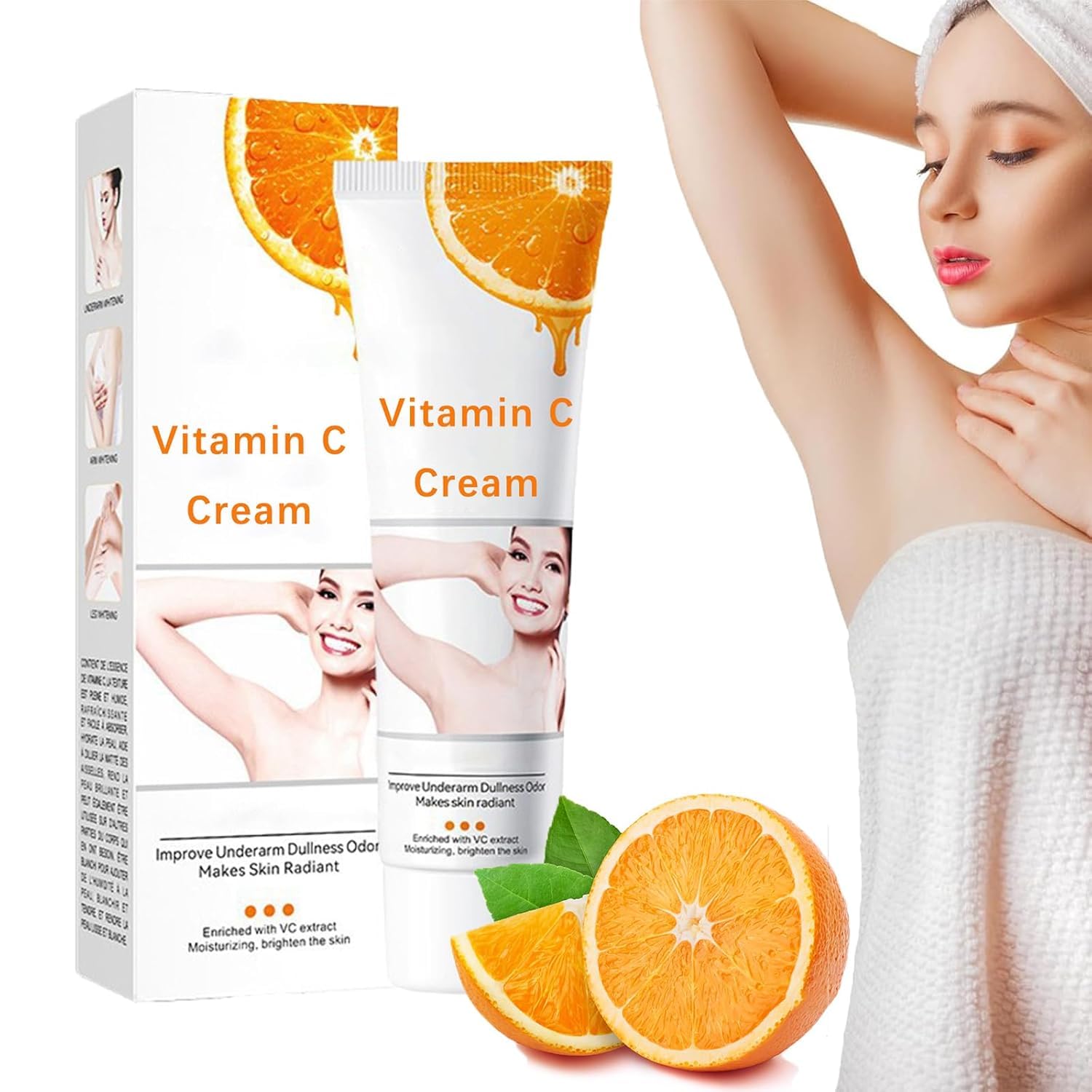 Vitamin C Brightening Cream with Natural Ingredients - Hydrating, Nourishing & Skin Tone Improvement for Face & Body | Dark Spot Corrector for Dull Skin | Day & Night Moisturizer for Radiant Glow