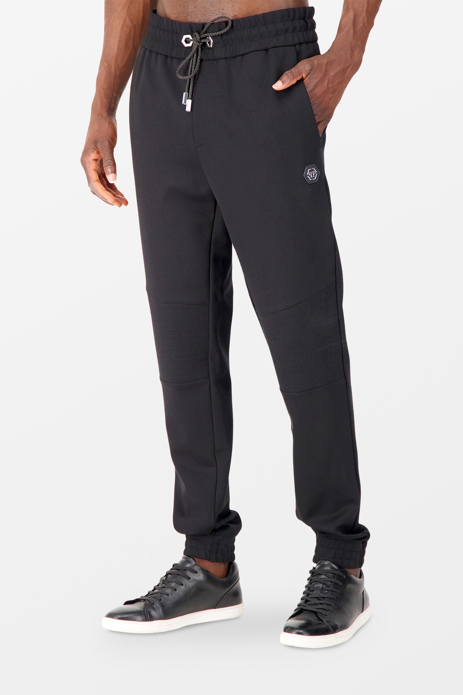 Philipp Plein Black Elegant Long Trousers for Women - High Waist Slim Fit Dress Pants for Office, Business & Evening Wear