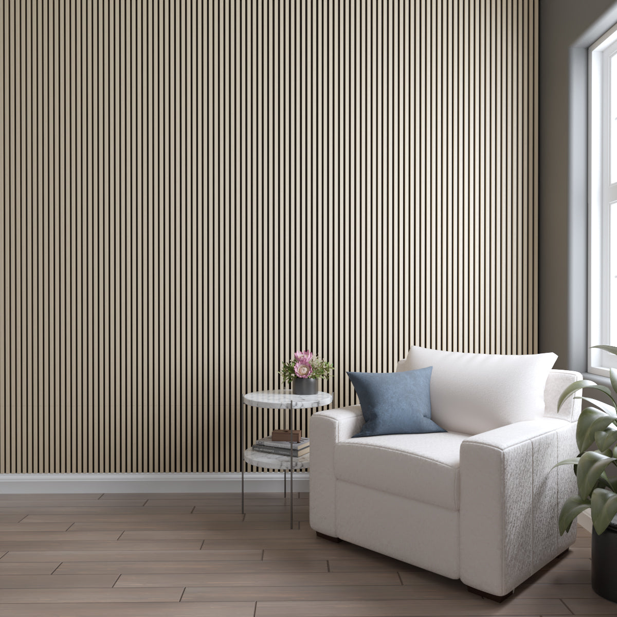 Acoustic Slat Wood Wall Panel - Natural Wood Soundproofing Panels for Home & Office - Traditional Slat Design for Modern & Rustic Interiors - Perfect for Living Rooms, Bedrooms, and Conference Rooms