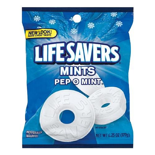 LifeSavers Pep O Mint Candy - 6.25 oz Pack of 2 | Refreshing Breath Mints for Work, Travel & After Meals | Classic Hard Candy for Fresh Breath On-The-Go