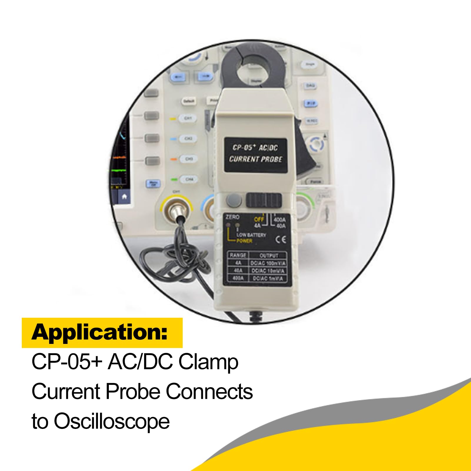 Digital Clamp Meter CP-05+ - 400A AC/DC Current Tester with 200KHz Frequency, Relative Zero Correction & Oscilloscope Compatibility | Perfect for Electricians, HVAC Technicians & Automotive Diagnostics