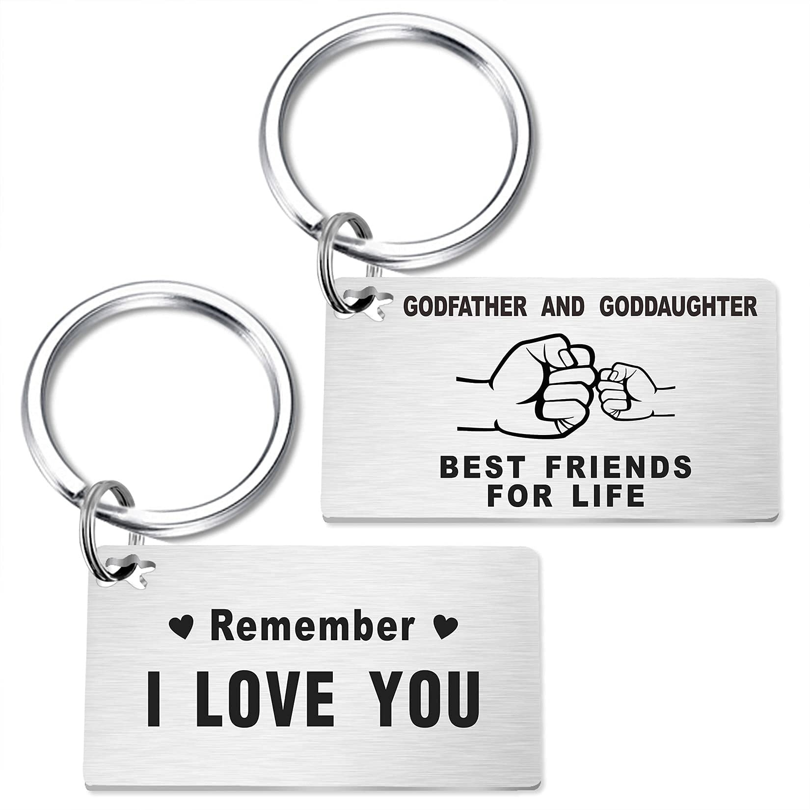 Godfather Christmas Gifts - Personalized Godfather Keychain for Proposal & Godchild - Engraved Best Godfather Gift for Men - Perfect for Baptism, Christmas & Special Occasions