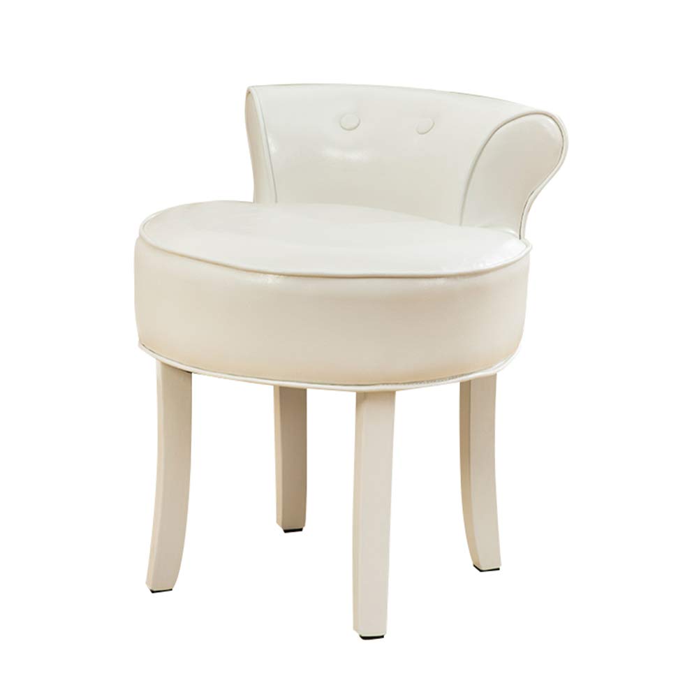 Premium Vanity Stool with Plush Cushion & Solid Wood Legs - Baroque Style Makeup Chair, Lounge Stool, Piano Bench for Dressing Room, Bedroom, Living Room, Salon & Restaurant - Perfect for Makeup, Relaxation & Home Decor
