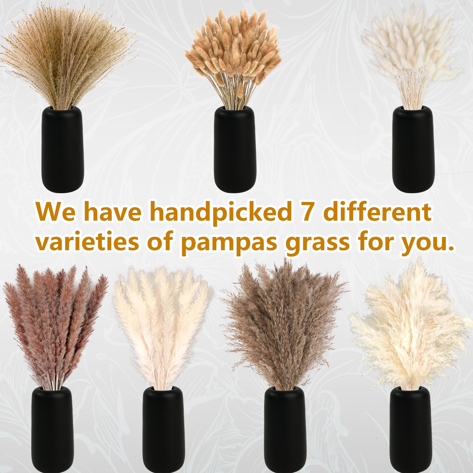 Dried Pampas Grass Bouquet - 610 PCS Boho Decor for Wedding & Home