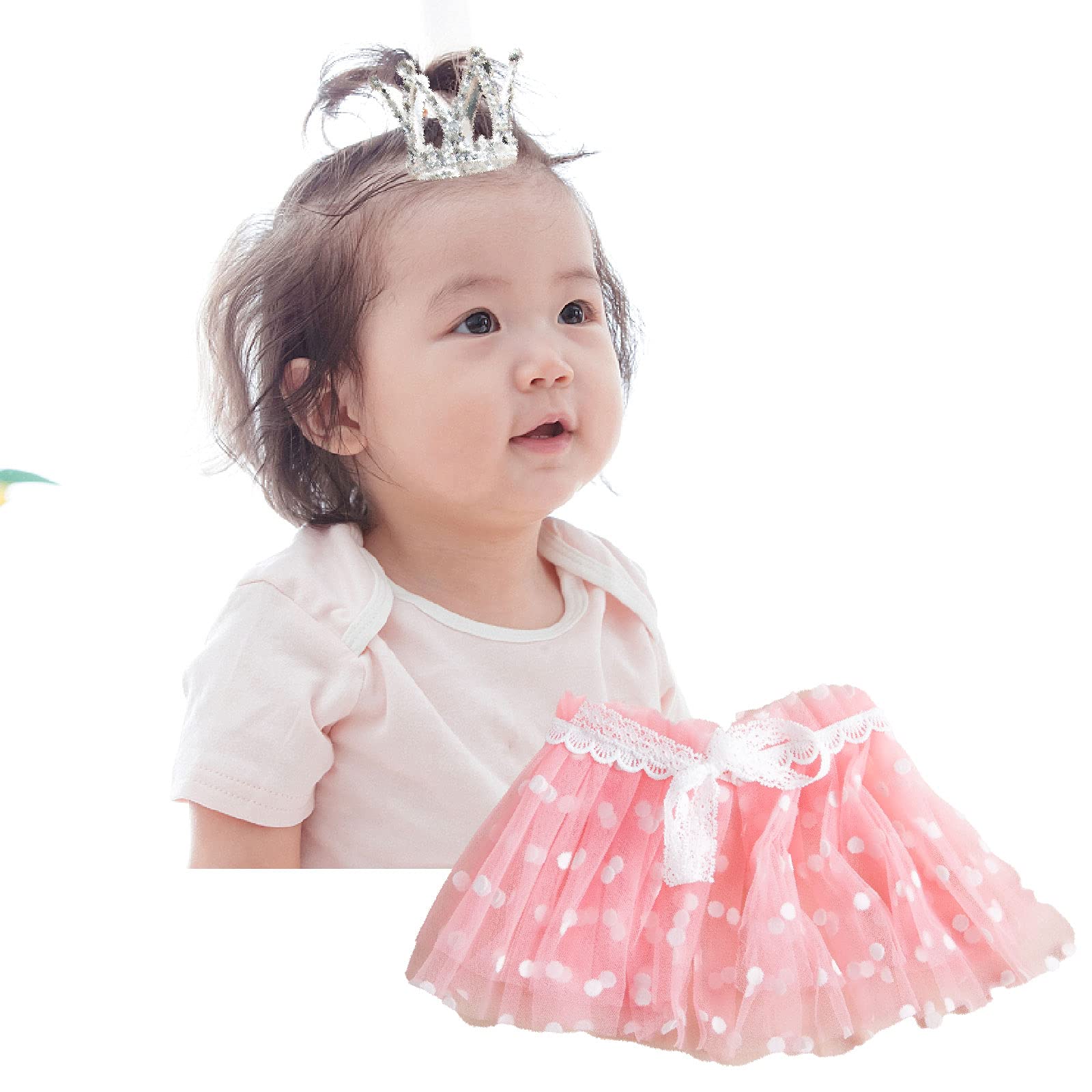 NCONCO Newborn Photography Outfits - Baby Girl Tutu Skirt & Crown Set for Photo Shoots | Soft & Adorable Infant Photo Props | Perfect for 1st Birthday, Christening & Newborn Portraits