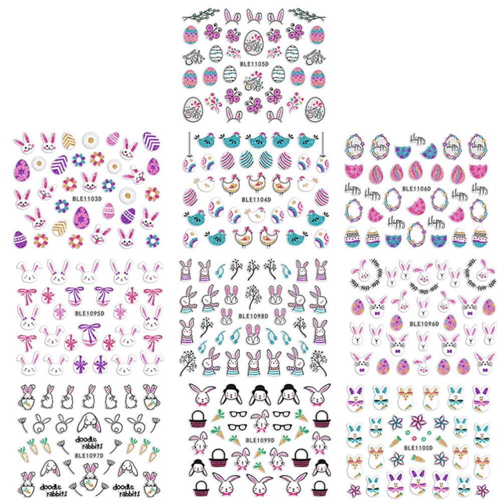 Beaupretty 10pcs 3D Flower Nail Stickers for Kids - Easter Party Nail Art, Scrapbook Embellishments, DIY Manicure Decor - Perfect for Easter Bunny Theme, Girls' Nail Art, and Kids' Party Favors