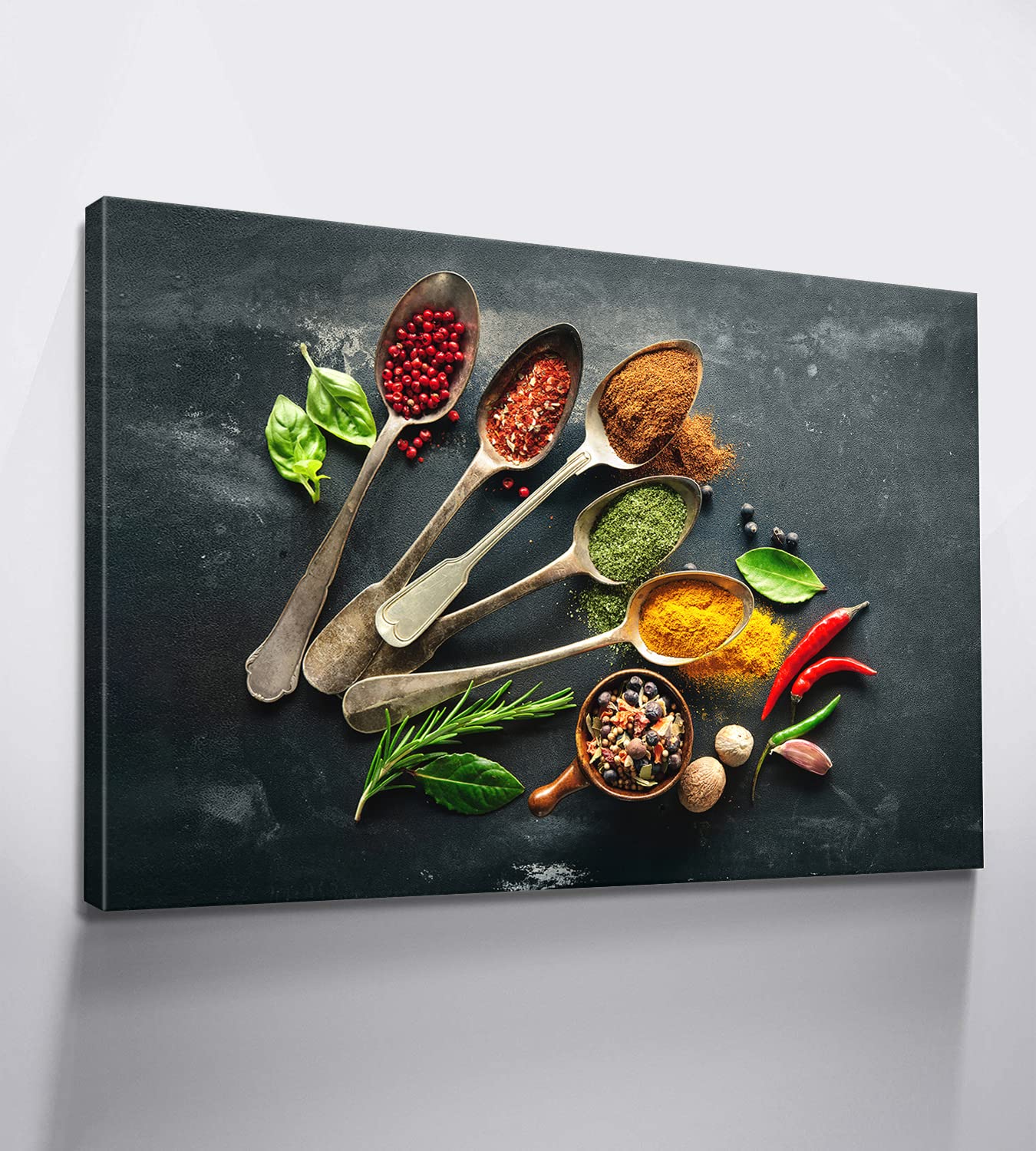 Vibrant Kitchen Wall Art Decor - 28''x40'' Ready to Hang Canvas Print of Food & Spices for Modern Dining Room & Kitchen Decor | Perfect for Home Chefs & Cooking Enthusiasts